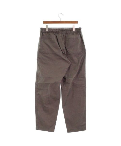 Cropped Pants Beige Plain Cotton Drawcord