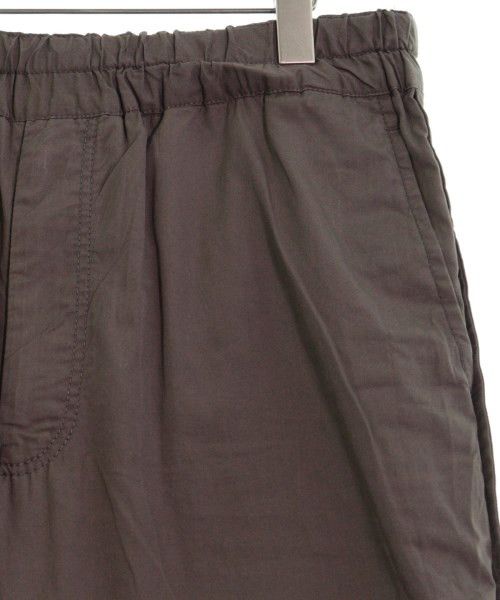 Cropped Pants Beige Plain Cotton Drawcord