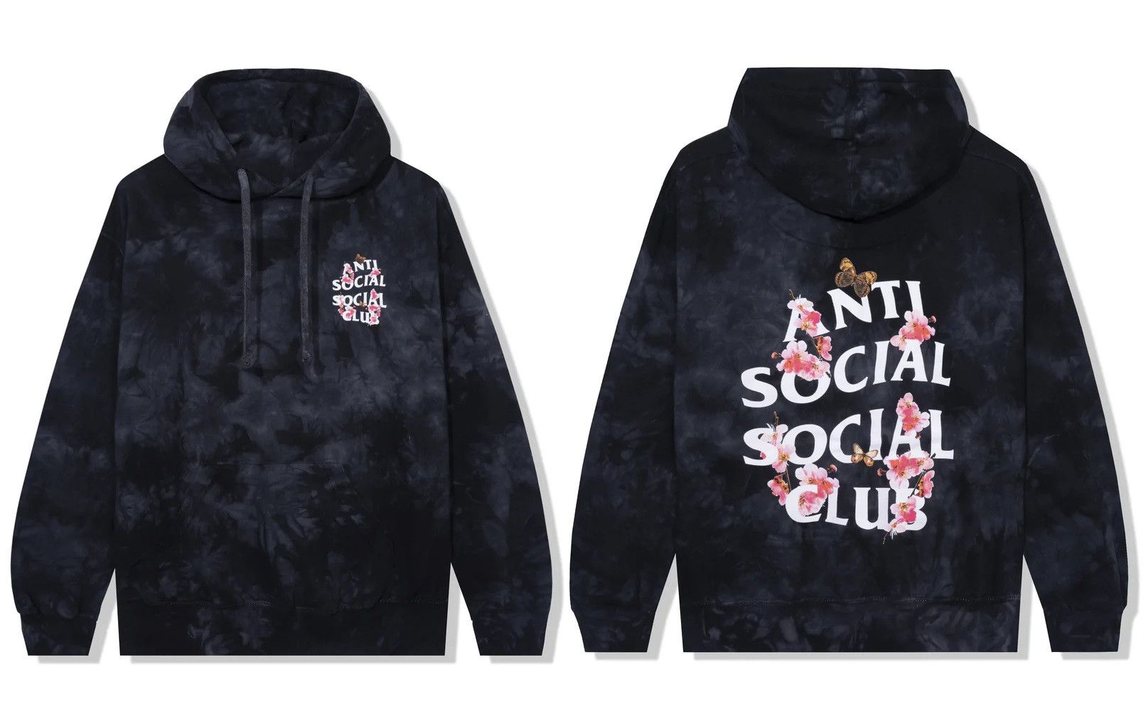 DS ASSC KKOCH Never Dies Tie Dye Black Hoodie Bape kith kaws