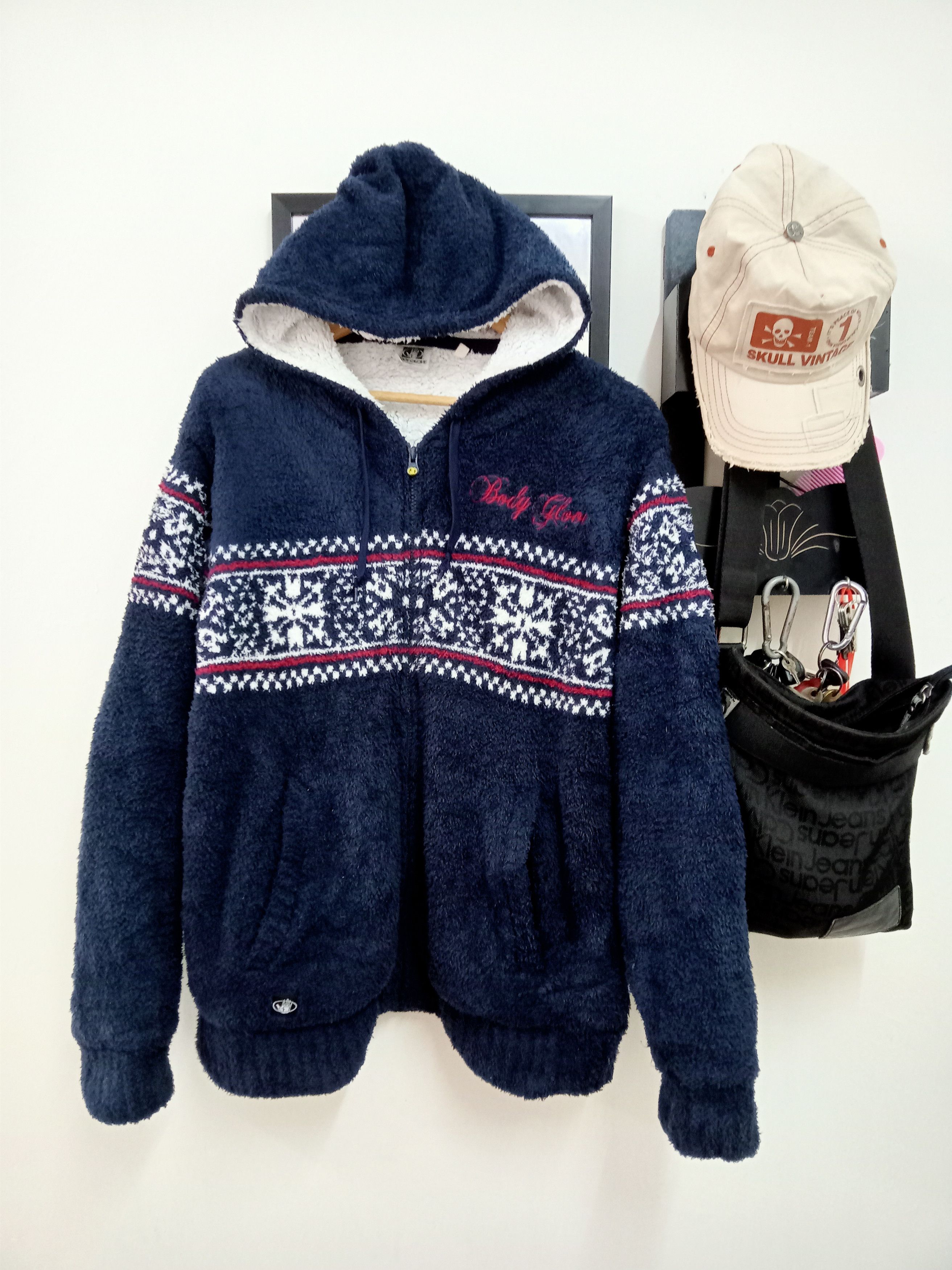 image of Body Glove Sherpa Native Hoodies in Navy Blue, Men's (Size Medium)