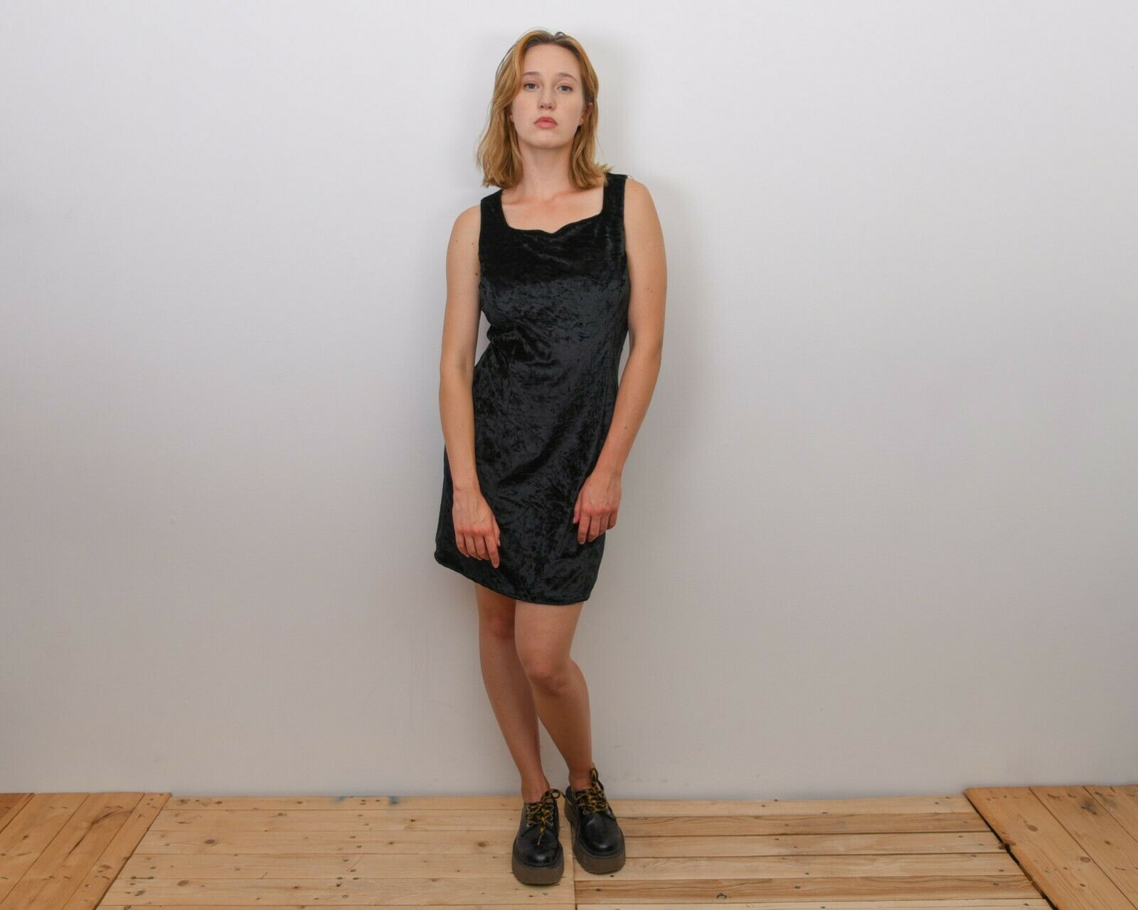 Other × Vintage Women 90s Velvet Velour Mini Dress Shimmer Sleeveless Y2K Size S / US 4 / IT 40 - 3 Thumbnail