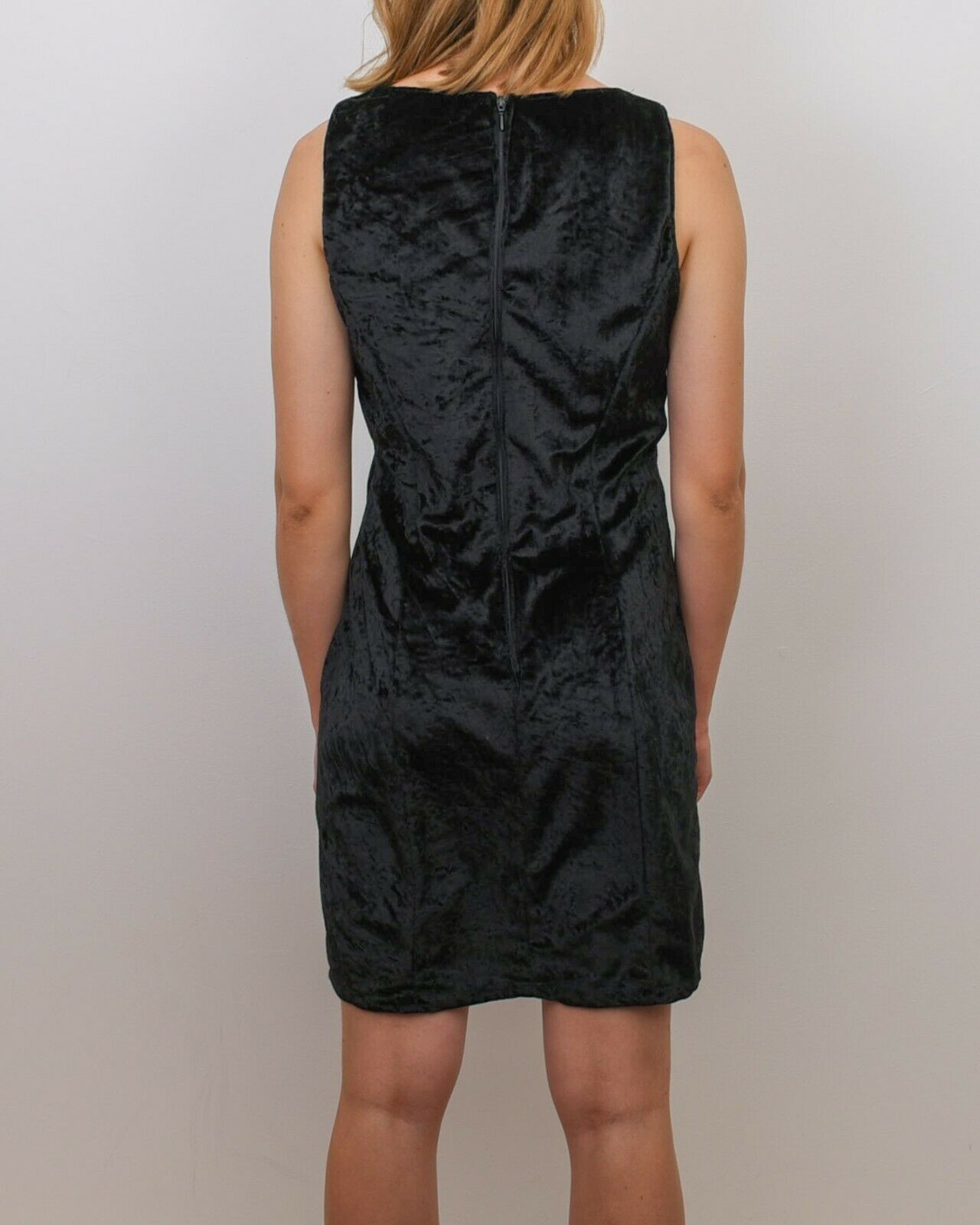 Other × Vintage Women 90s Velvet Velour Mini Dress Shimmer Sleeveless Y2K Size S / US 4 / IT 40 - 4 Thumbnail