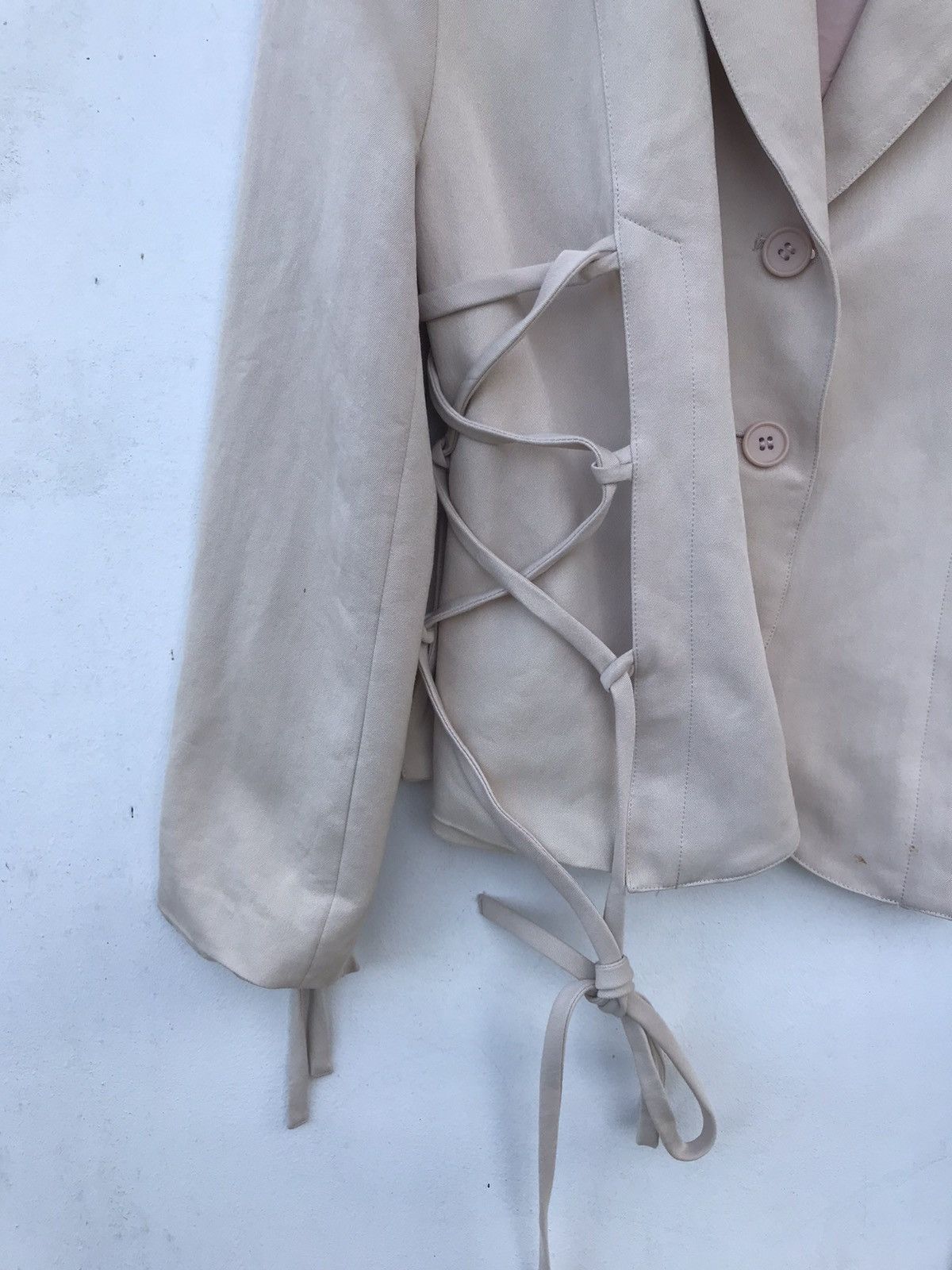 Issey Miyake Vintage I.S. Issey Miyake Cropped Lace-Up Corset Jacket Size S / US 4 / IT 40 - 7 Thumbnail
