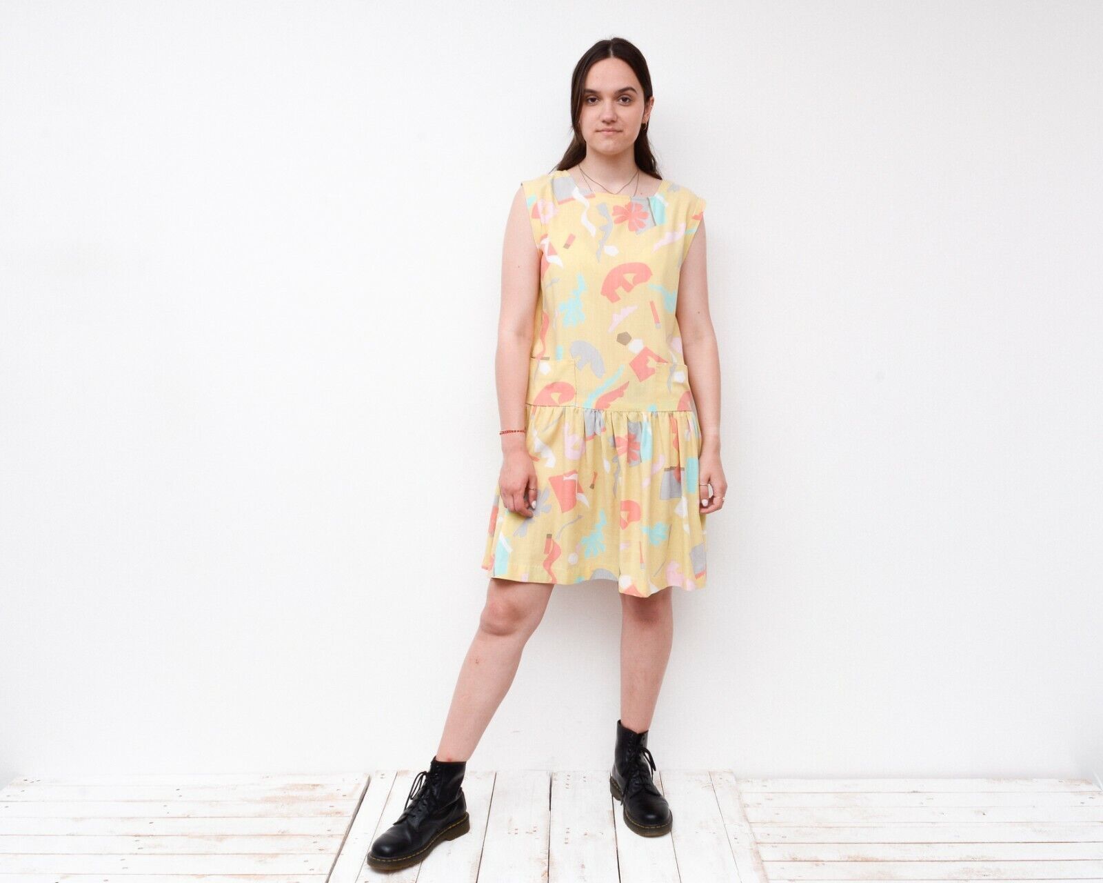 Other × Vintage Women's 90's XL Abstract Print Dress Dress Multi Sleeveless Size XL / US 12-14 / IT 48-50 - 3 Thumbnail