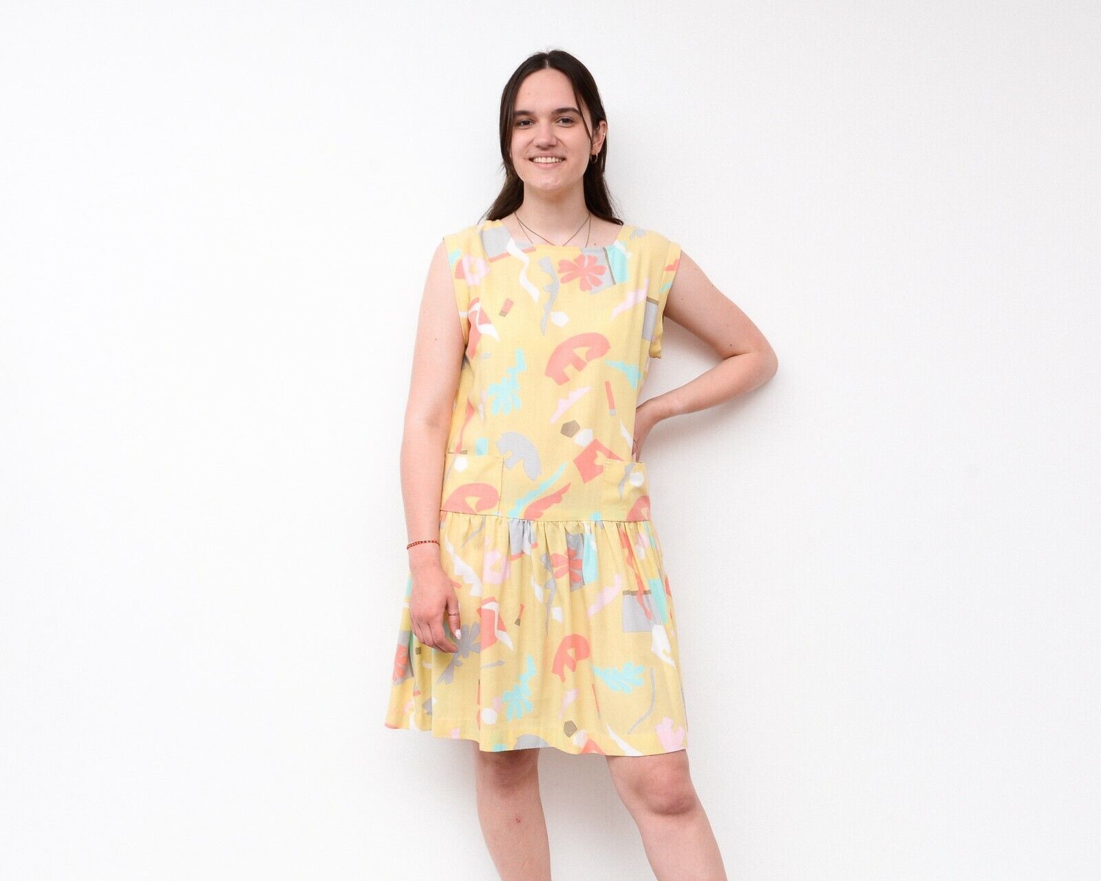 Other × Vintage Women's 90's XL Abstract Print Dress Dress Multi Sleeveless Size XL / US 12-14 / IT 48-50 - 2 Thumbnail