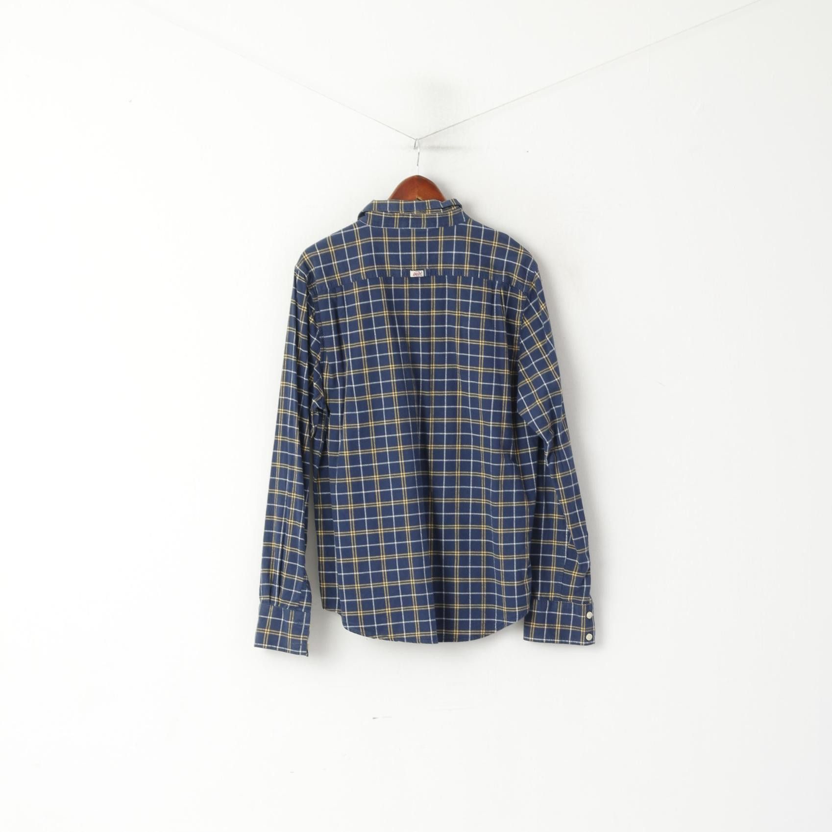 Superdry Superdry Men XXL (XL) Casual Shirt Navy Check Top 6301 Size US XXL / EU 58 / 5 - 8 Thumbnail