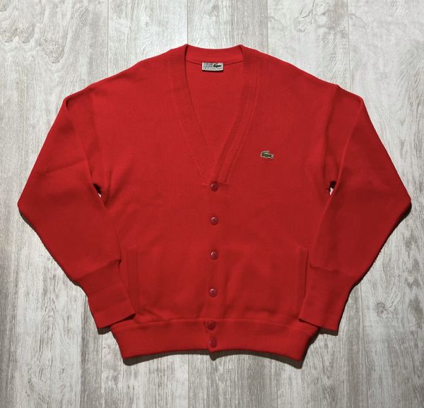 Vintage Vintage 90s Lacoste Red Cardigan Tyler The Creator Style | Grailed