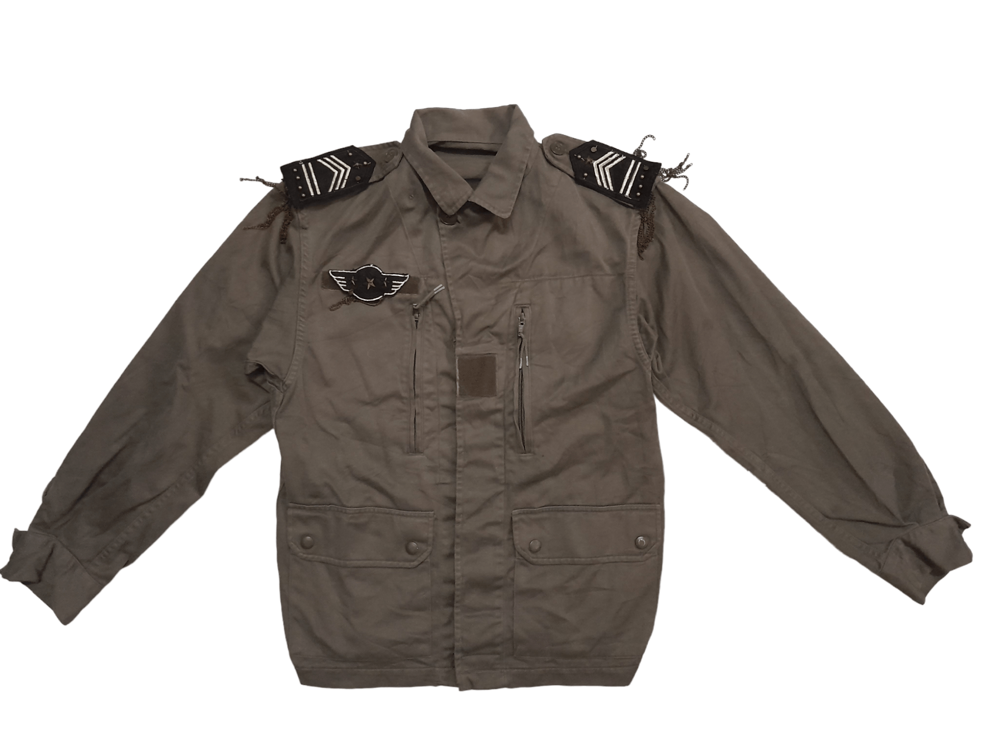 Vintage 80s Military Punk Flag Jacket (E549) Size US S / EU 44-46 / 1 - 1 Thumbnail