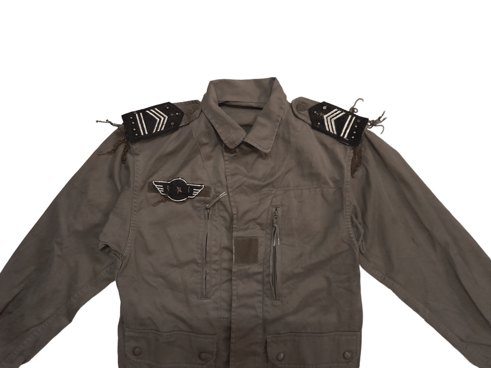 Vintage 80s Military Punk Flag Jacket (E549) Size US S / EU 44-46 / 1 - 2 Thumbnail