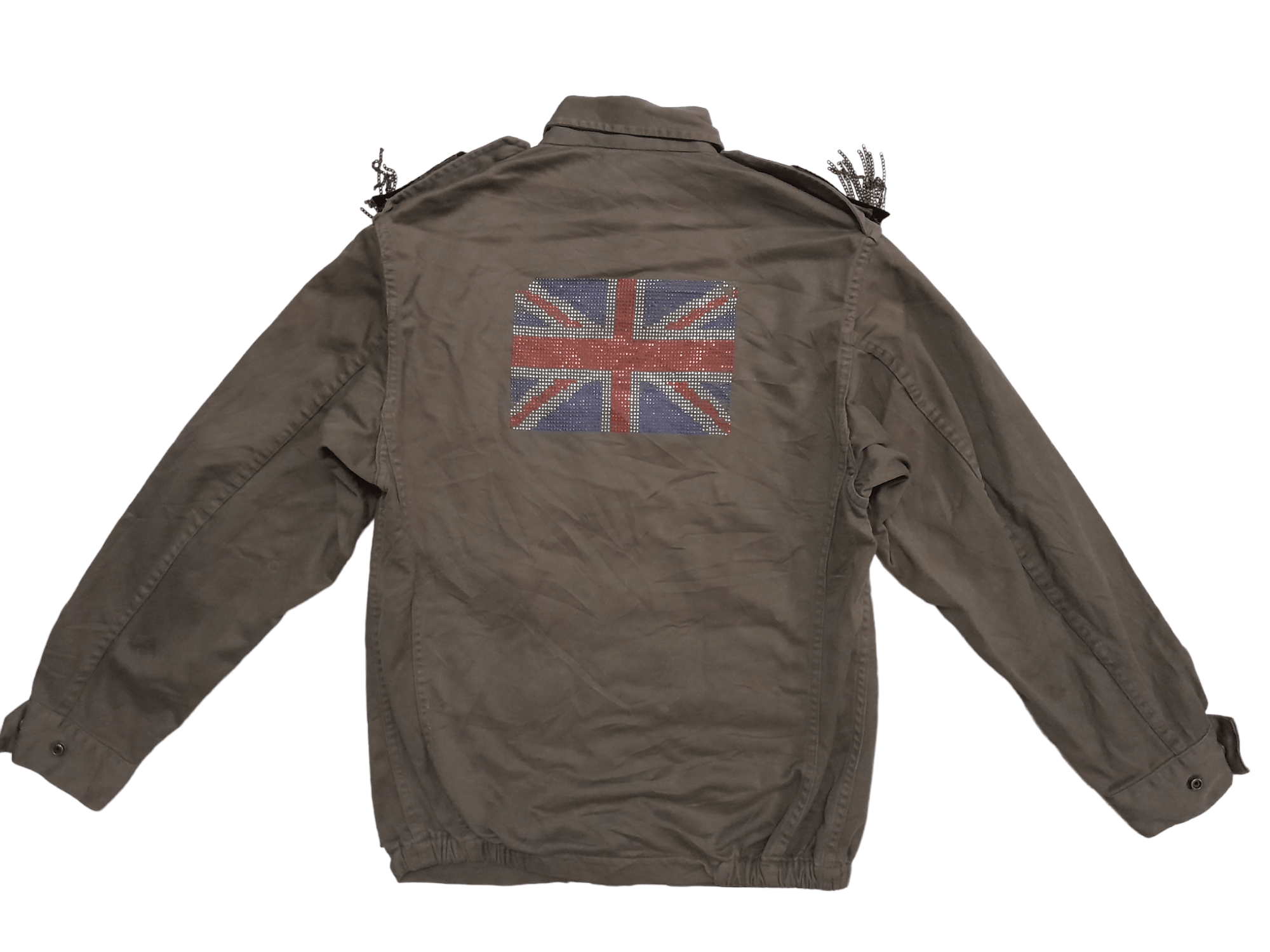 Vintage 80s Military Punk Flag Jacket (E549) Size US S / EU 44-46 / 1 - 7 Thumbnail
