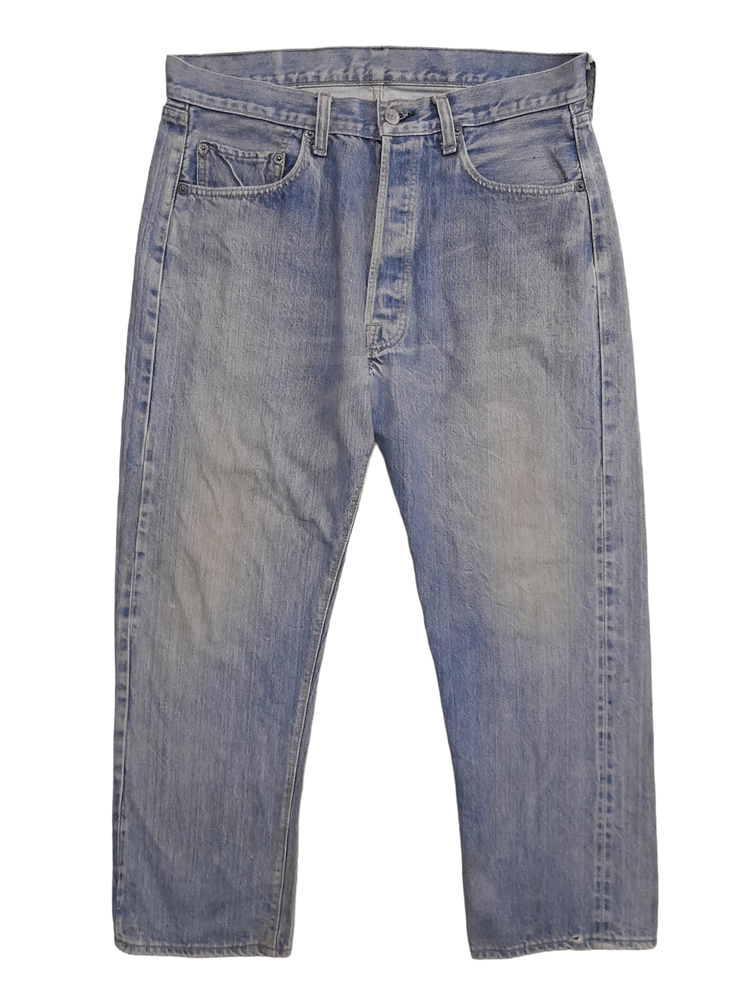 Vintage Vtg Levis 501 USA Selvedge stamped 'F' Button Denim (E551) Size US 32 / EU 48 - 4 Thumbnail