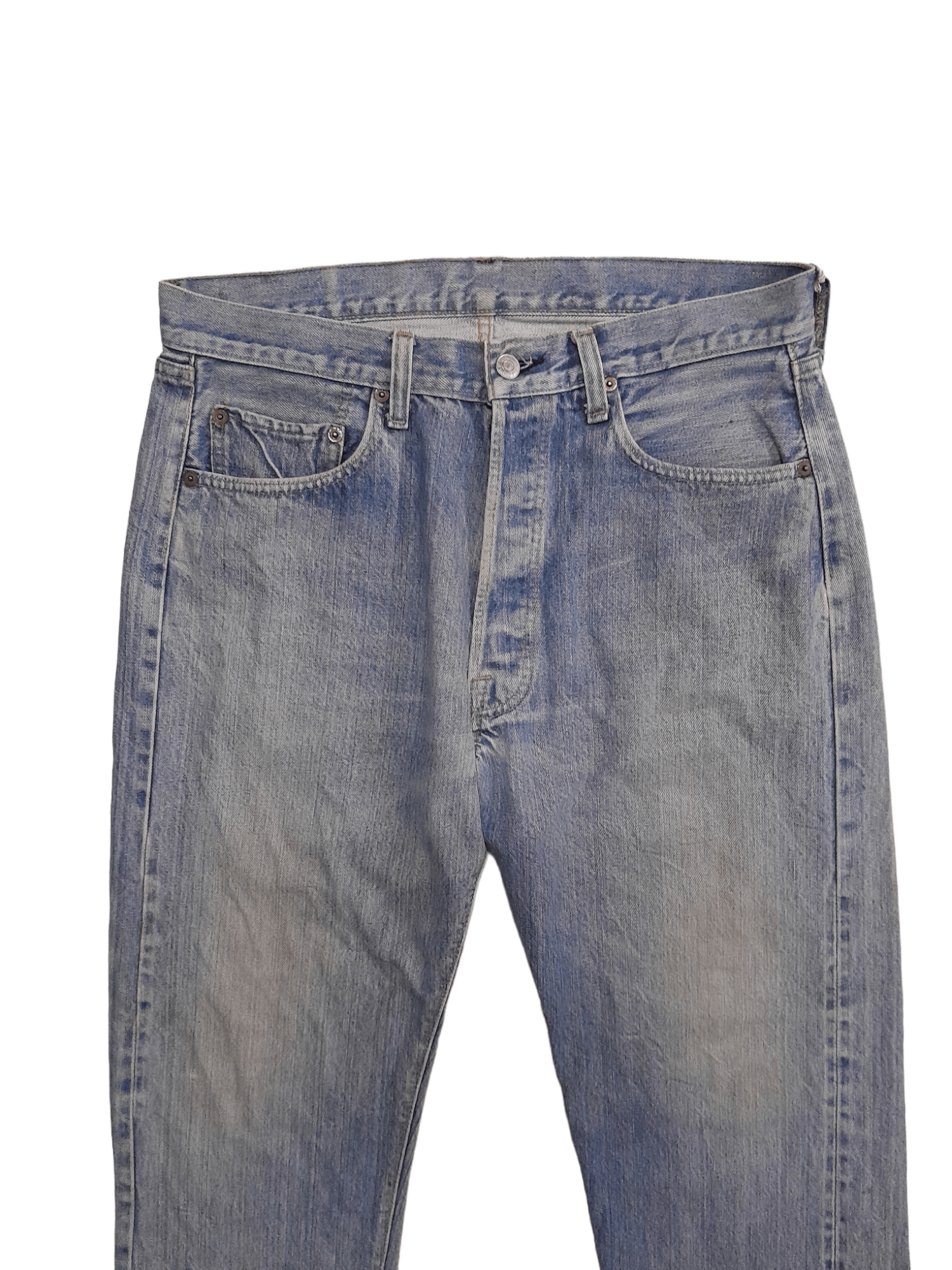Vintage Vtg Levis 501 USA Selvedge stamped 'F' Button Denim (E551) Size US 32 / EU 48 - 5 Thumbnail