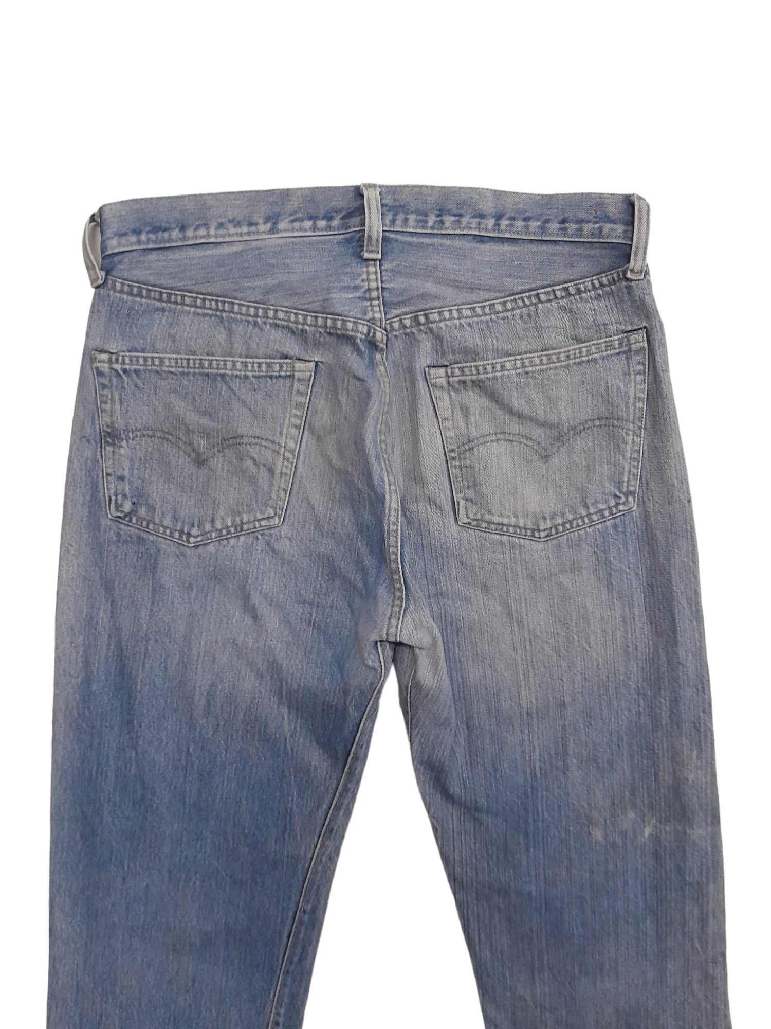 Vintage Vtg Levis 501 USA Selvedge stamped 'F' Button Denim (E551) Size US 32 / EU 48 - 2 Thumbnail