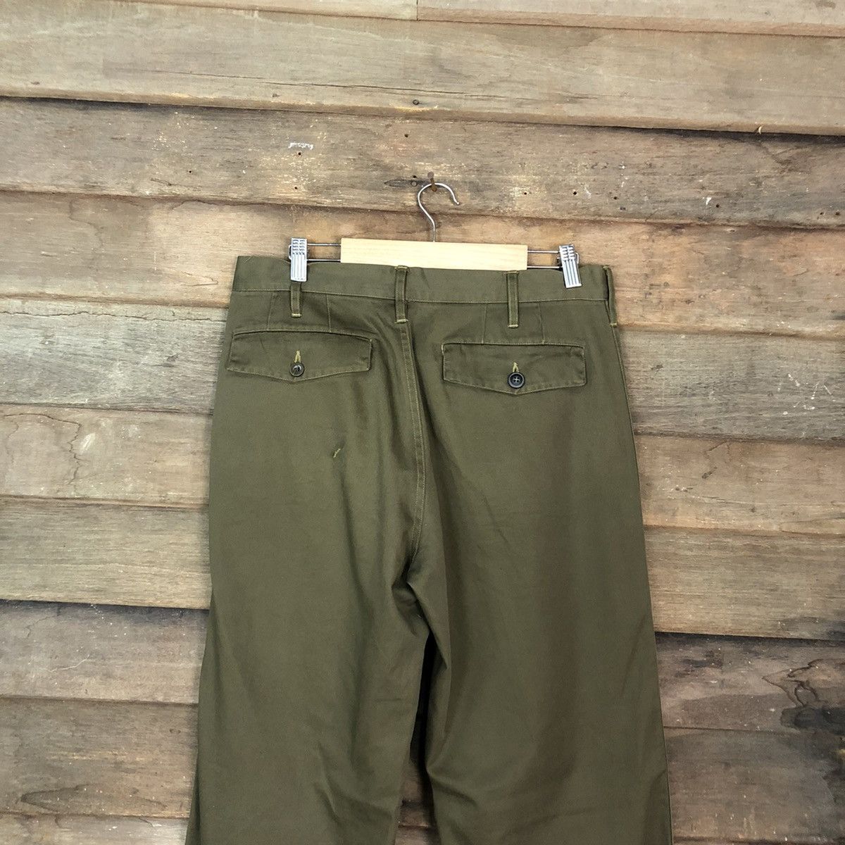 Japanese Brand CASUAL PANTS DOUBLE KNEE VINTAGE GREEN PAINTED STYLE #A085 Size US 31 - 8 Thumbnail