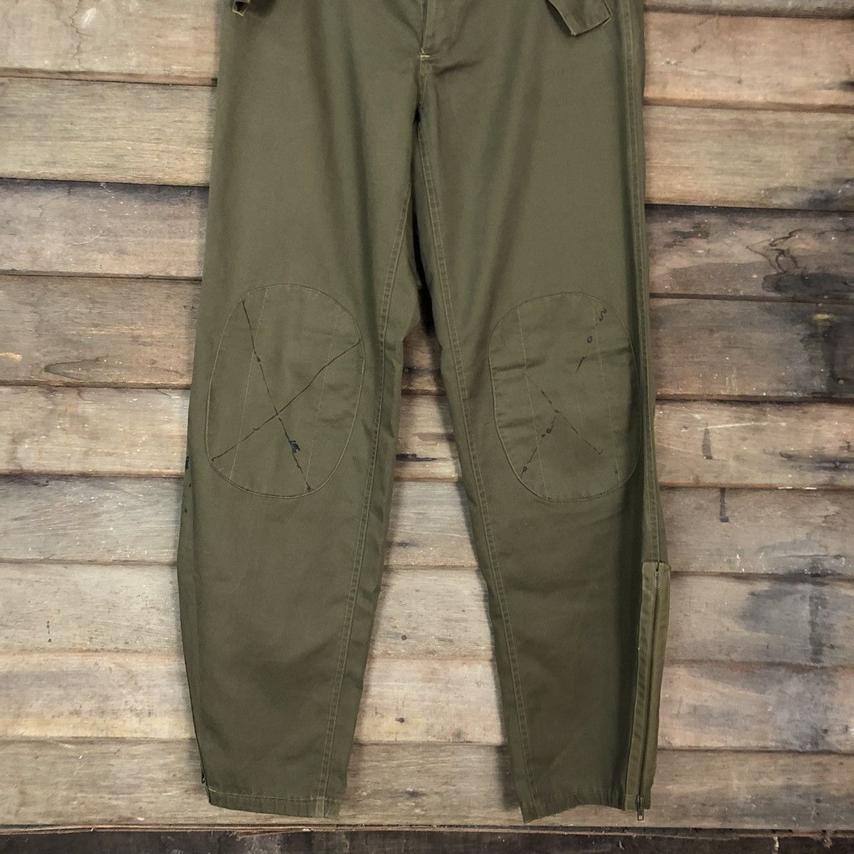Japanese Brand CASUAL PANTS DOUBLE KNEE VINTAGE GREEN PAINTED STYLE #A085 Size US 31 - 3 Thumbnail