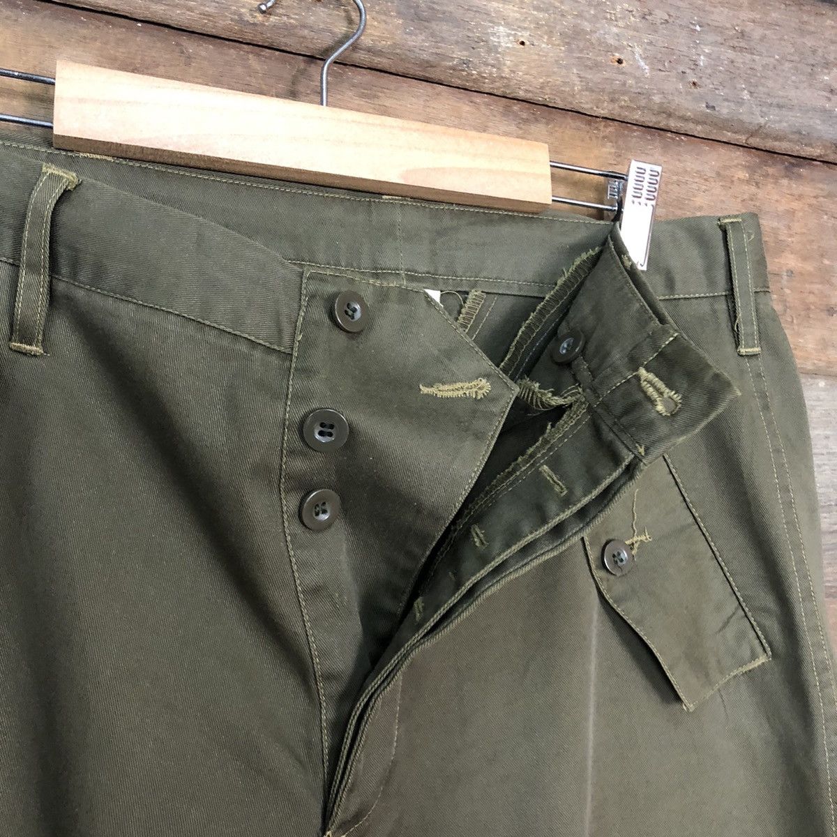 Japanese Brand CASUAL PANTS DOUBLE KNEE VINTAGE GREEN PAINTED STYLE #A085 Size US 31 - 6 Thumbnail