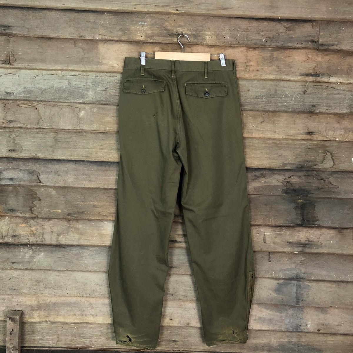 Japanese Brand CASUAL PANTS DOUBLE KNEE VINTAGE GREEN PAINTED STYLE #A085 Size US 31 - 7 Thumbnail