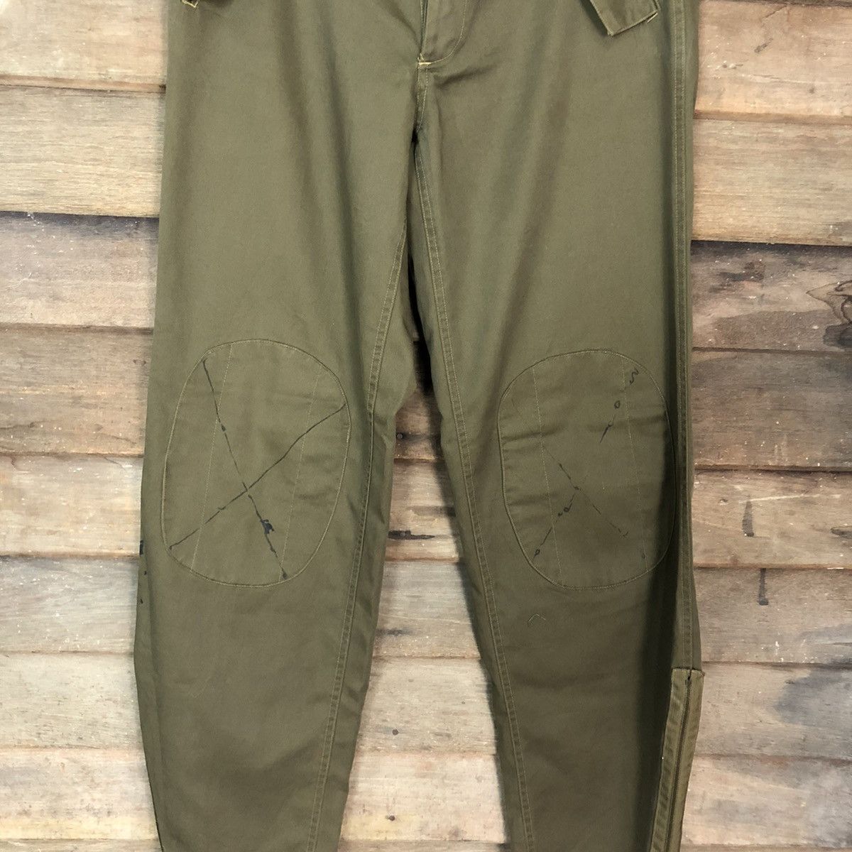 Japanese Brand CASUAL PANTS DOUBLE KNEE VINTAGE GREEN PAINTED STYLE #A085 Size US 31 - 4 Thumbnail