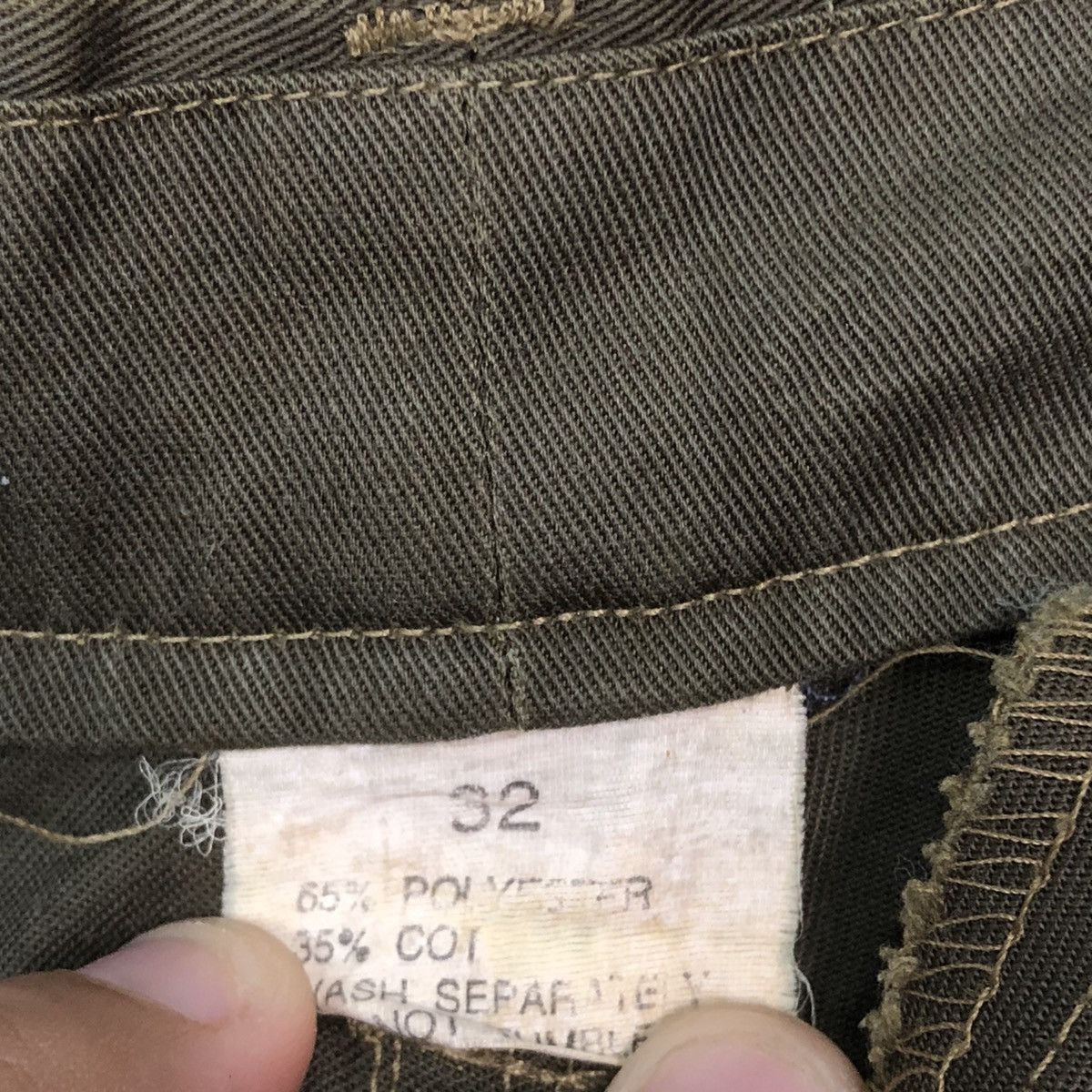 Japanese Brand CASUAL PANTS DOUBLE KNEE VINTAGE GREEN PAINTED STYLE #A085 Size US 31 - 12 Thumbnail