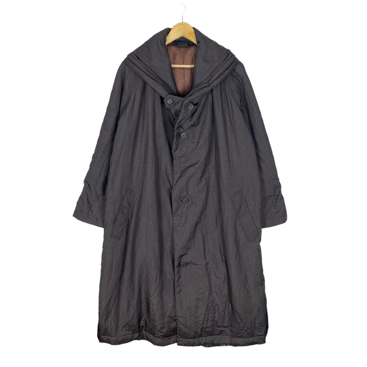 Issey Miyake 🔥80s WINDCOAT ISSEY MIYAKE OVERCOAT HOODIE JACKET Size US M / EU 48-50 / 2 - 4 Thumbnail