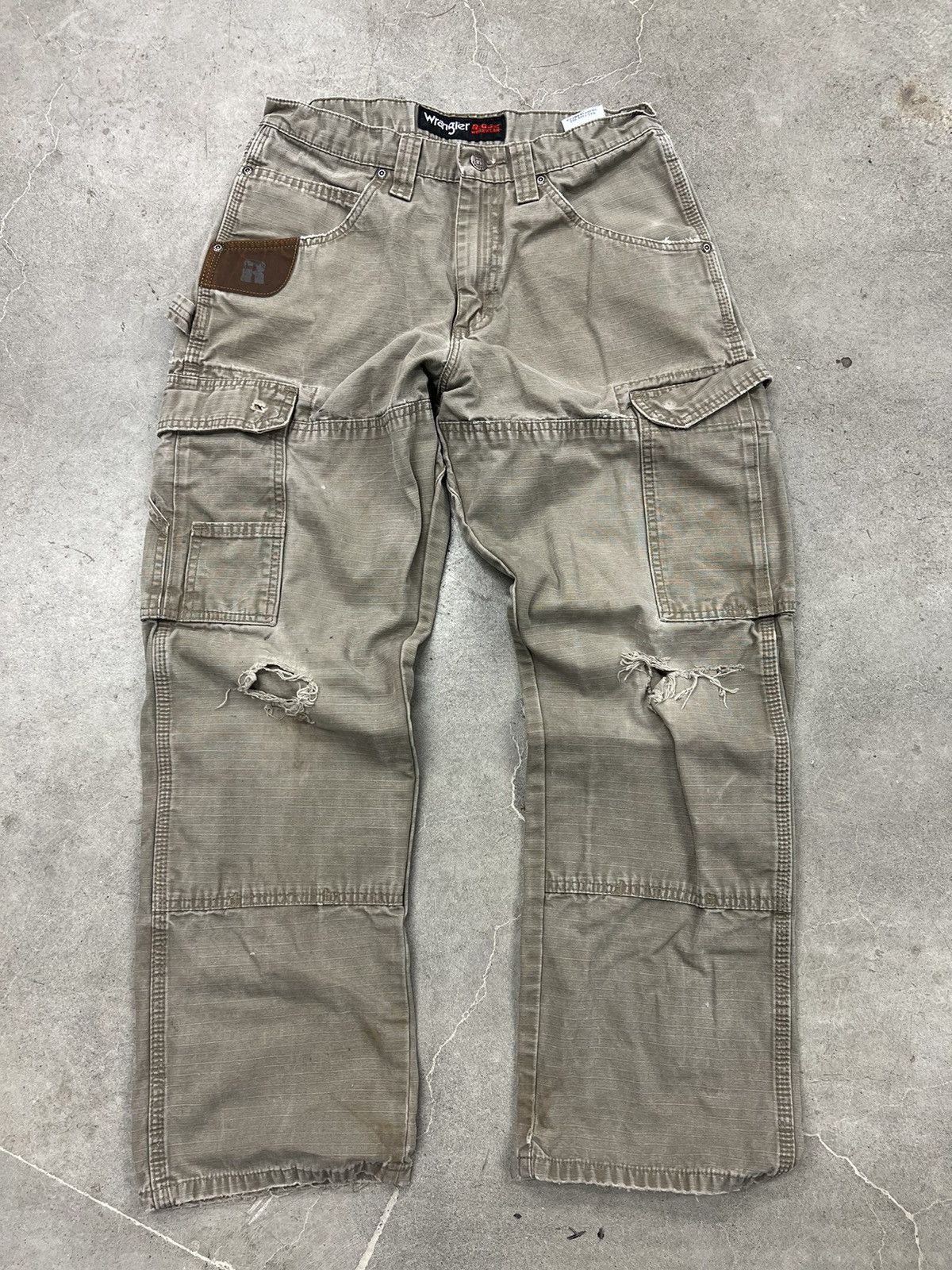 Grey wrangler Riggs cargo double knee workwear carhartt