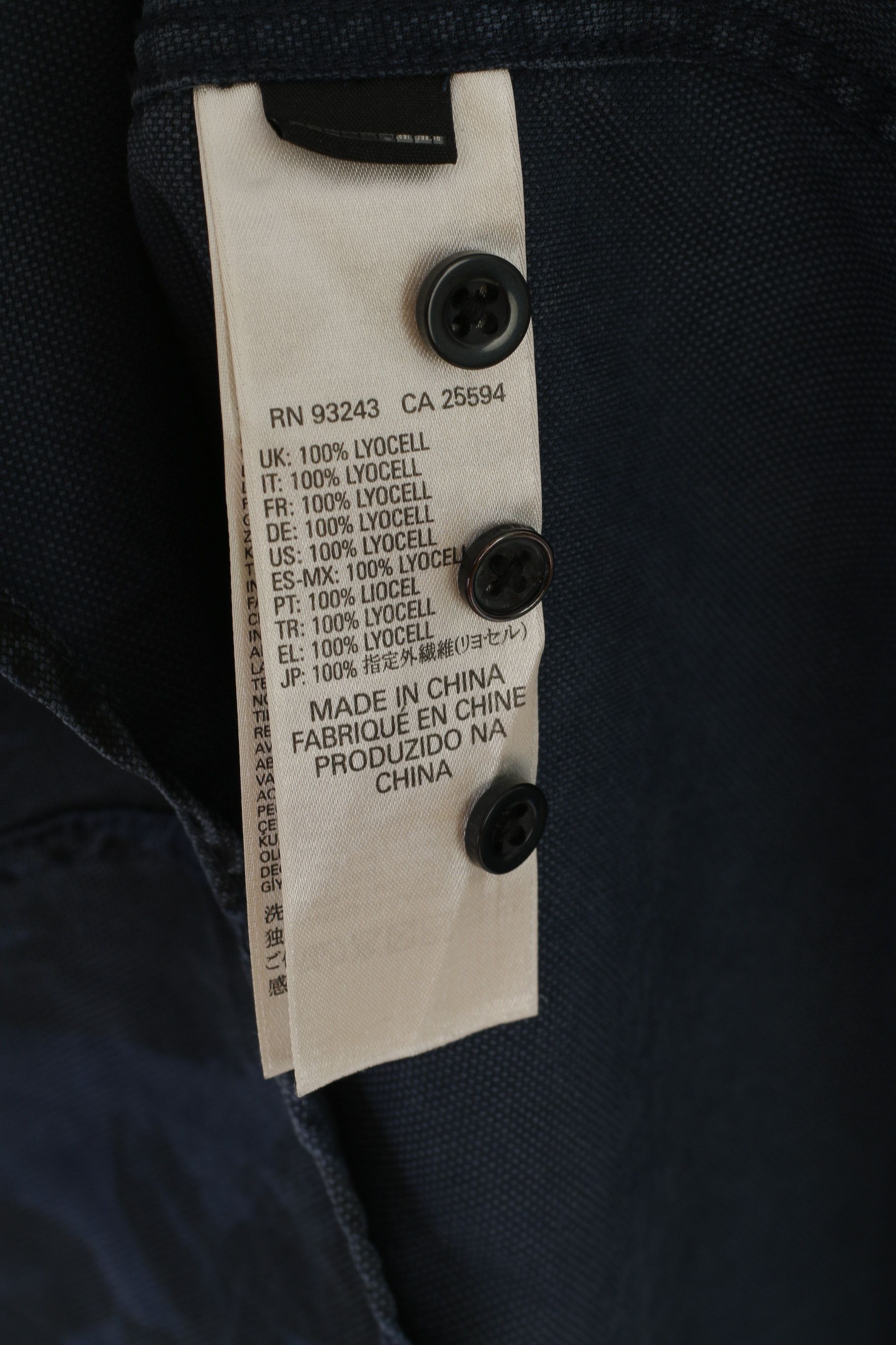 Diesel Diesel Men L (M) Casual Shirt Navy Printed Lyocell 0484 Size US L / EU 52-54 / 3 - 7 Thumbnail