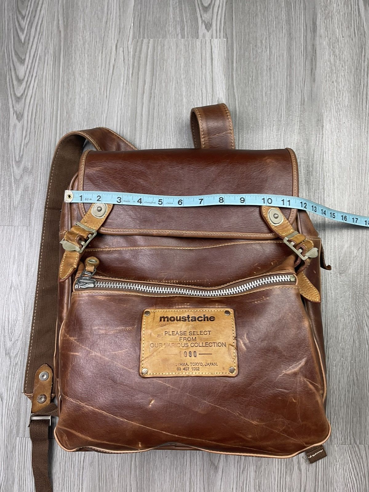 Vintage 90s moustache japan full leather box bagpack Size ONE SIZE - 19 Thumbnail