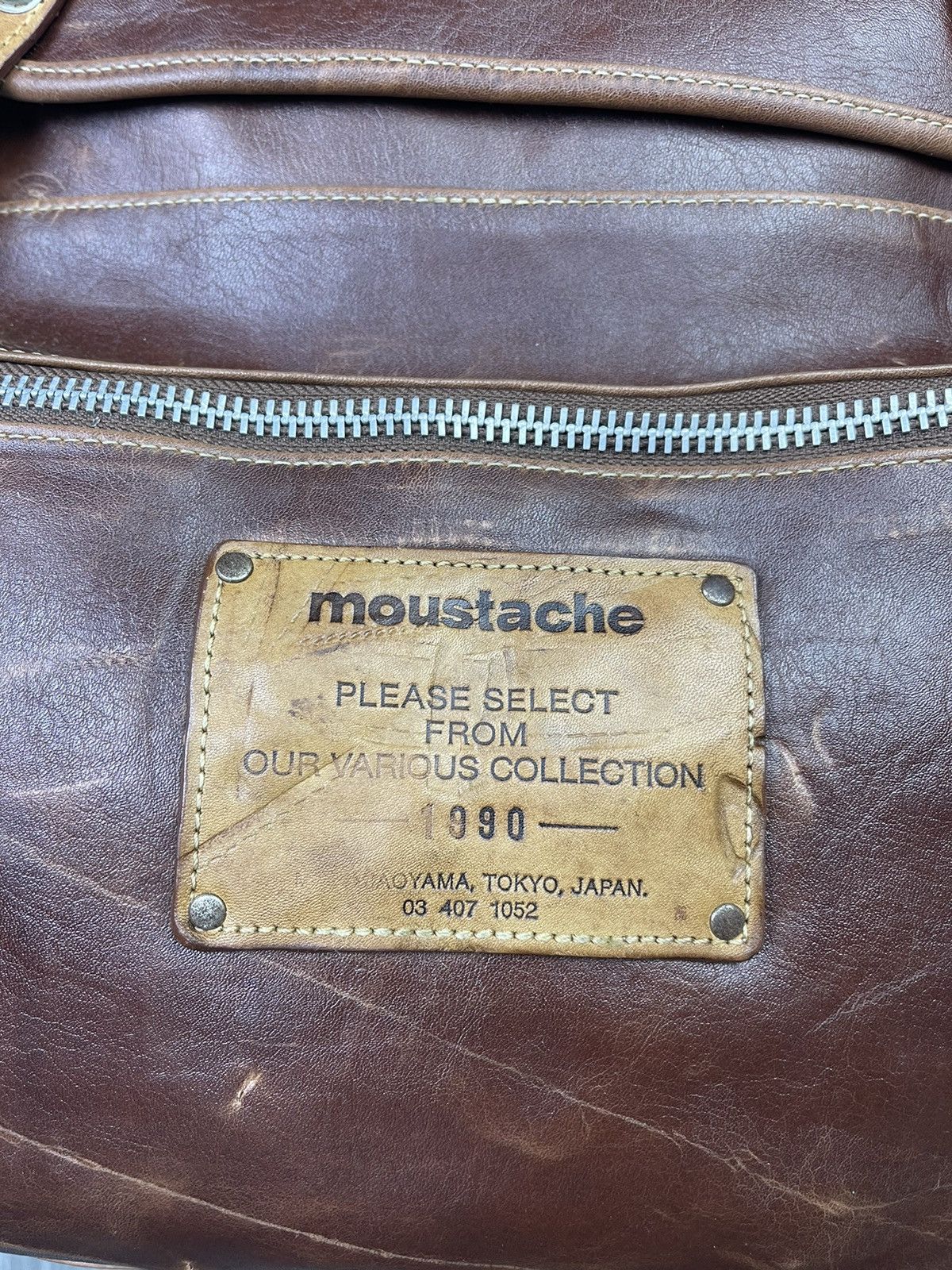 Vintage 90s moustache japan full leather box bagpack Size ONE SIZE - 7 Thumbnail