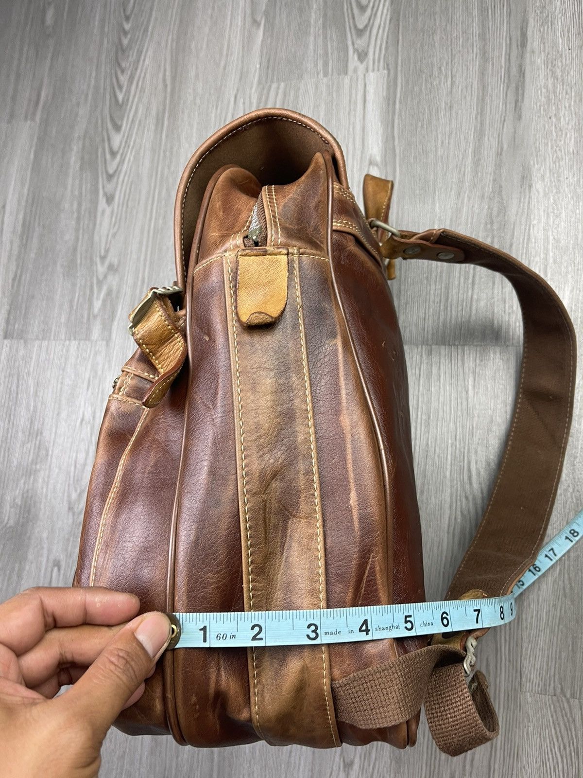 Vintage 90s moustache japan full leather box bagpack Size ONE SIZE - 21 Thumbnail