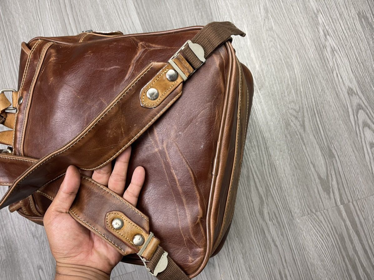 Vintage 90s moustache japan full leather box bagpack Size ONE SIZE - 12 Thumbnail