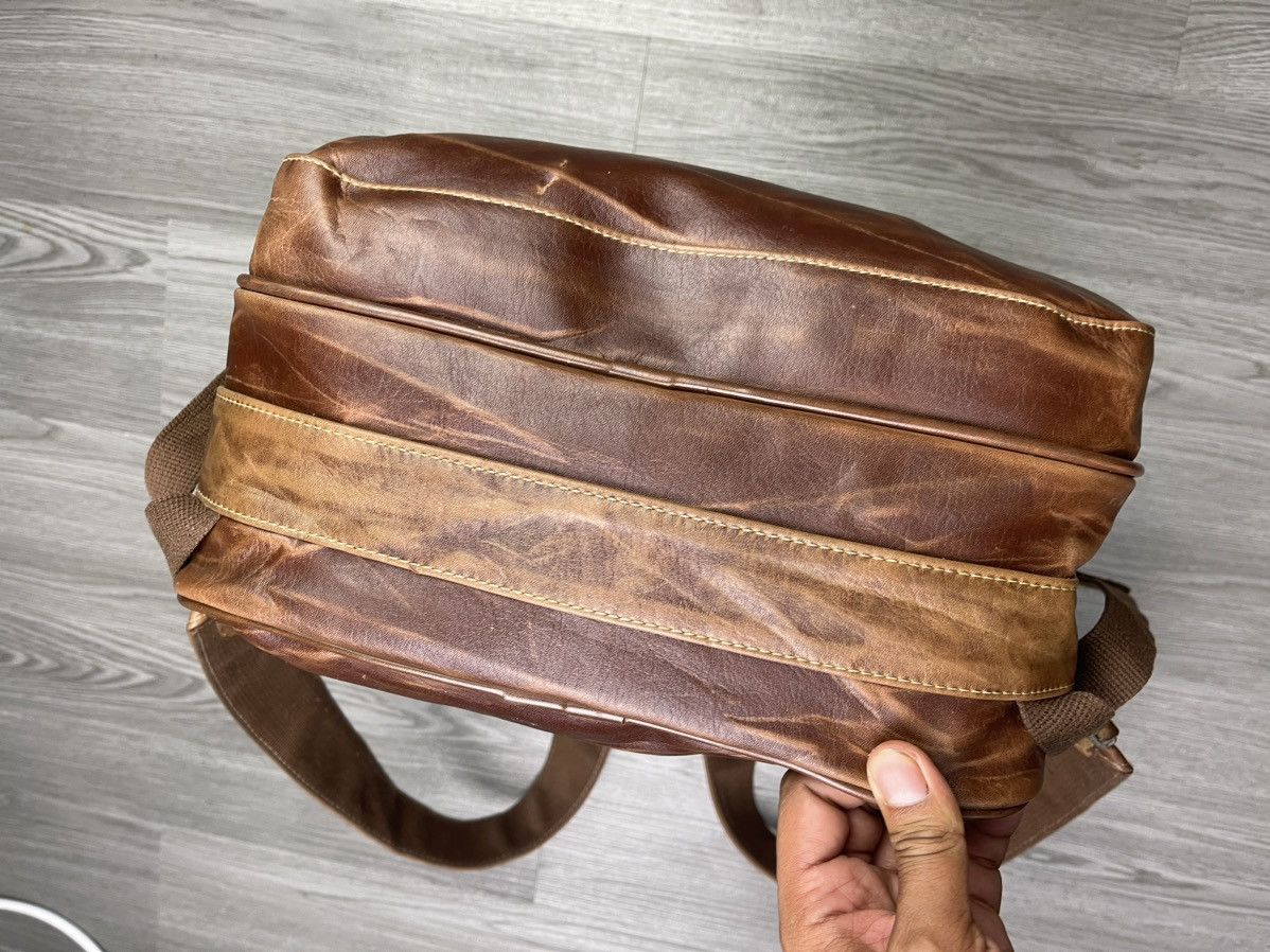 Vintage 90s moustache japan full leather box bagpack Size ONE SIZE - 13 Thumbnail