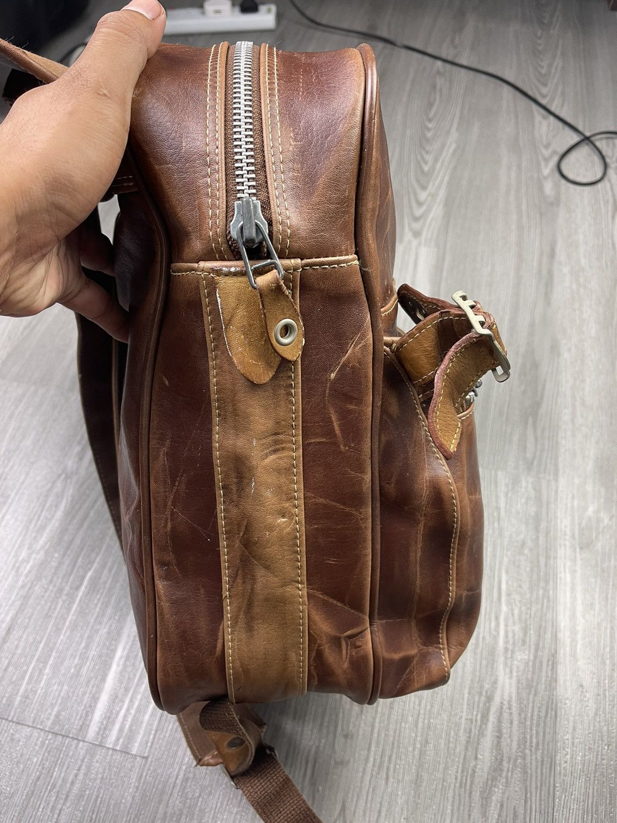Vintage 90s moustache japan full leather box bagpack Size ONE SIZE - 16 Thumbnail