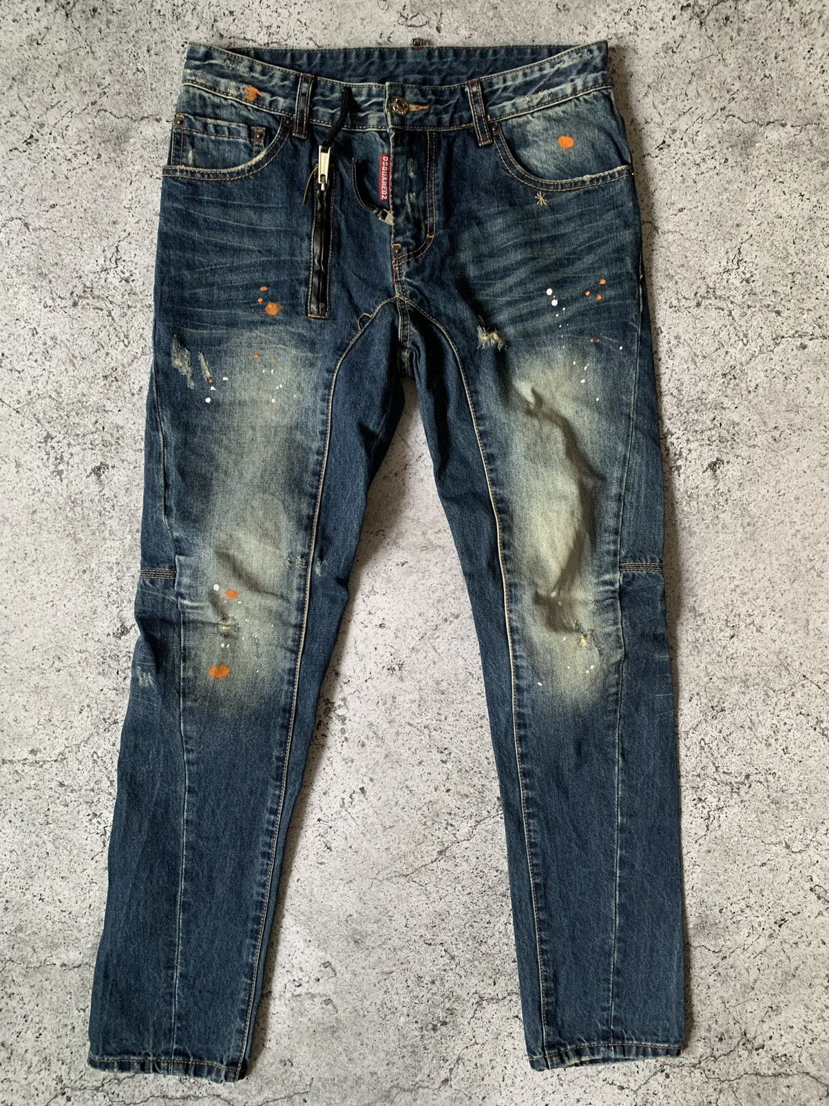 Dsquared2 Dsquared2 kenny twist jeans painted disstressed denim