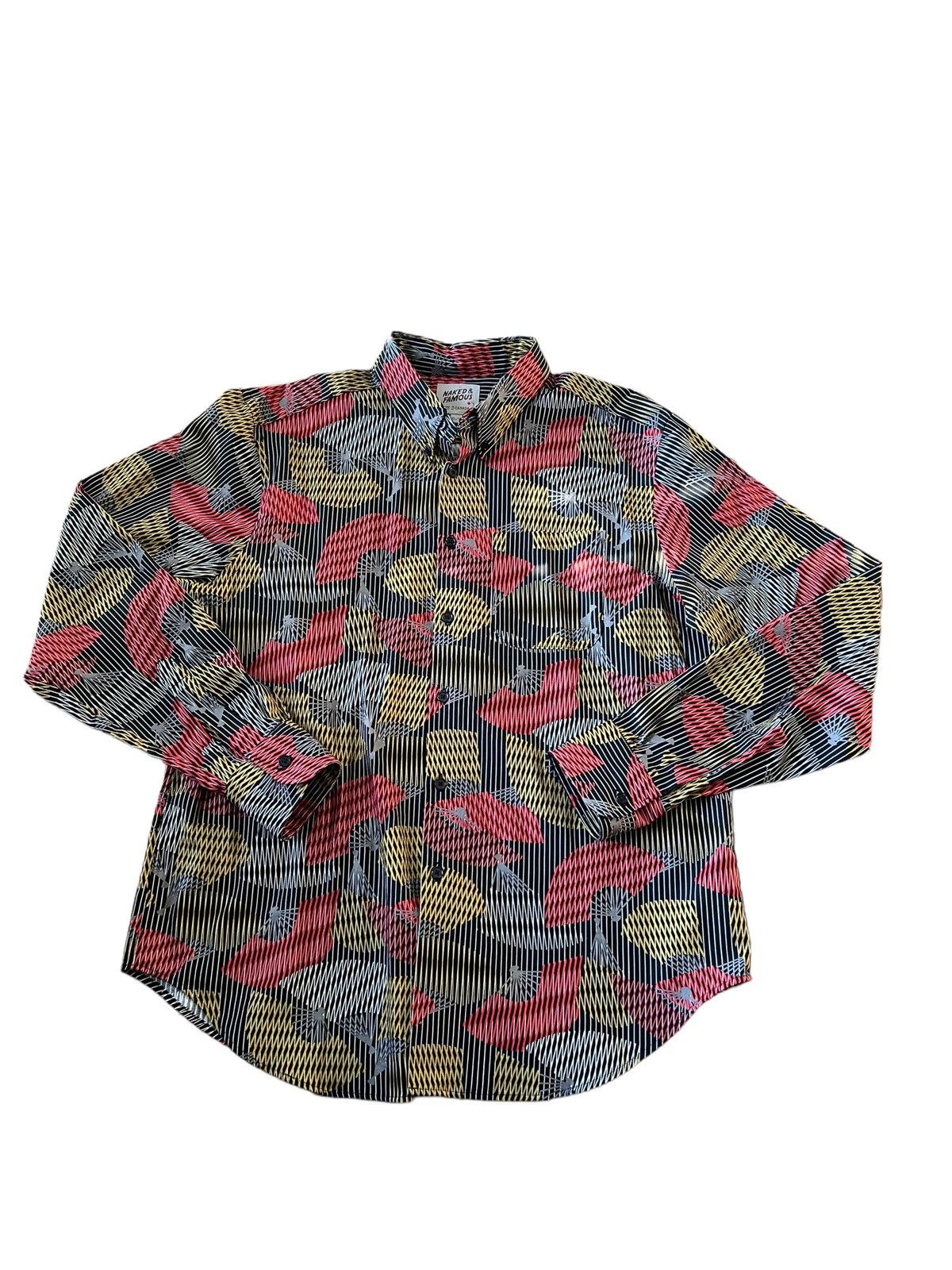 Naked & Famous Naked & Famous Button Up Shirt Collared Dress Lines Pattern Size US XL / EU 56 / 4 - 1 Thumbnail