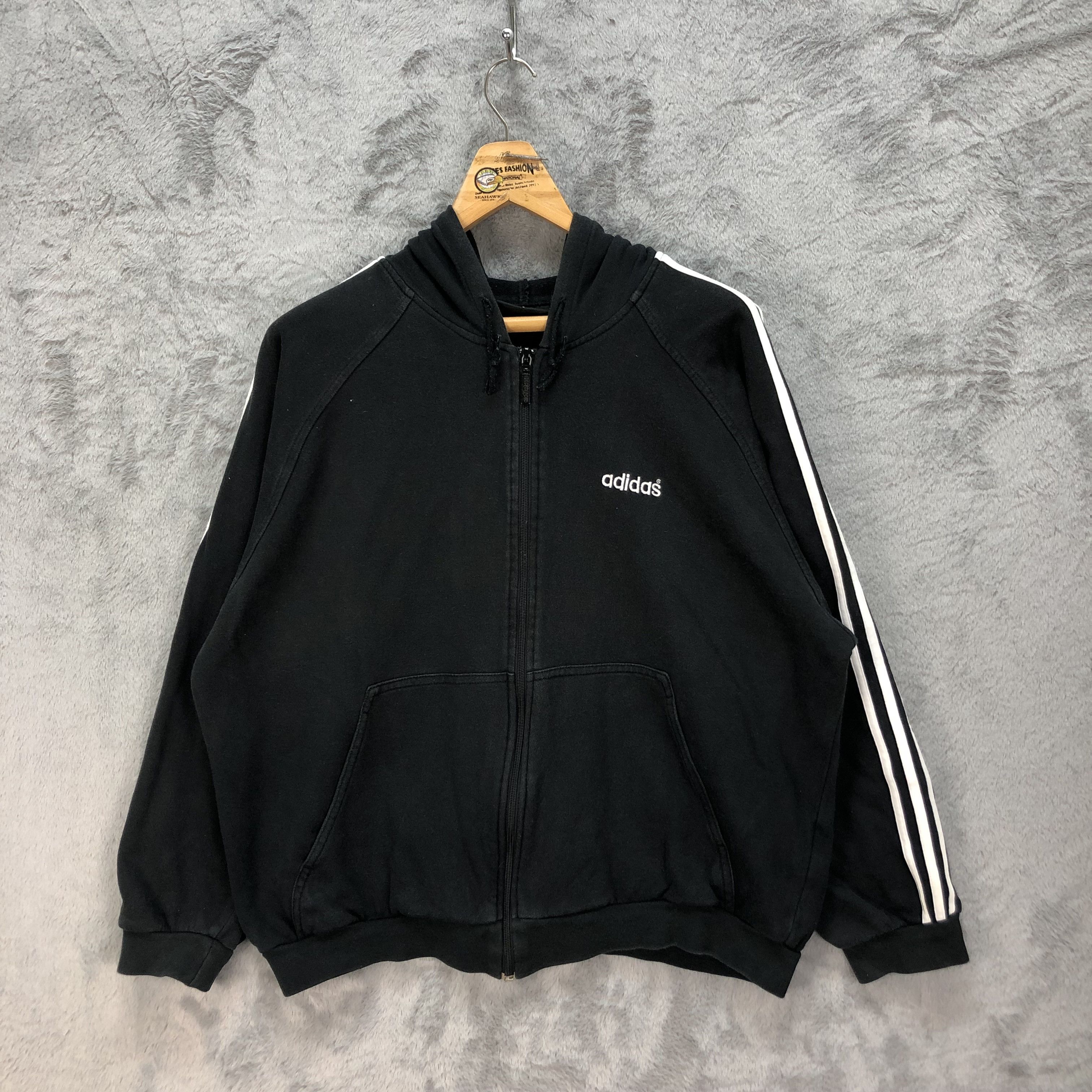 Adidas Vintage Adidas Trefoil Back Big Logo Zipper Hoodie #5336-184 Size US L / EU 52-54 / 3 - 2 Thumbnail