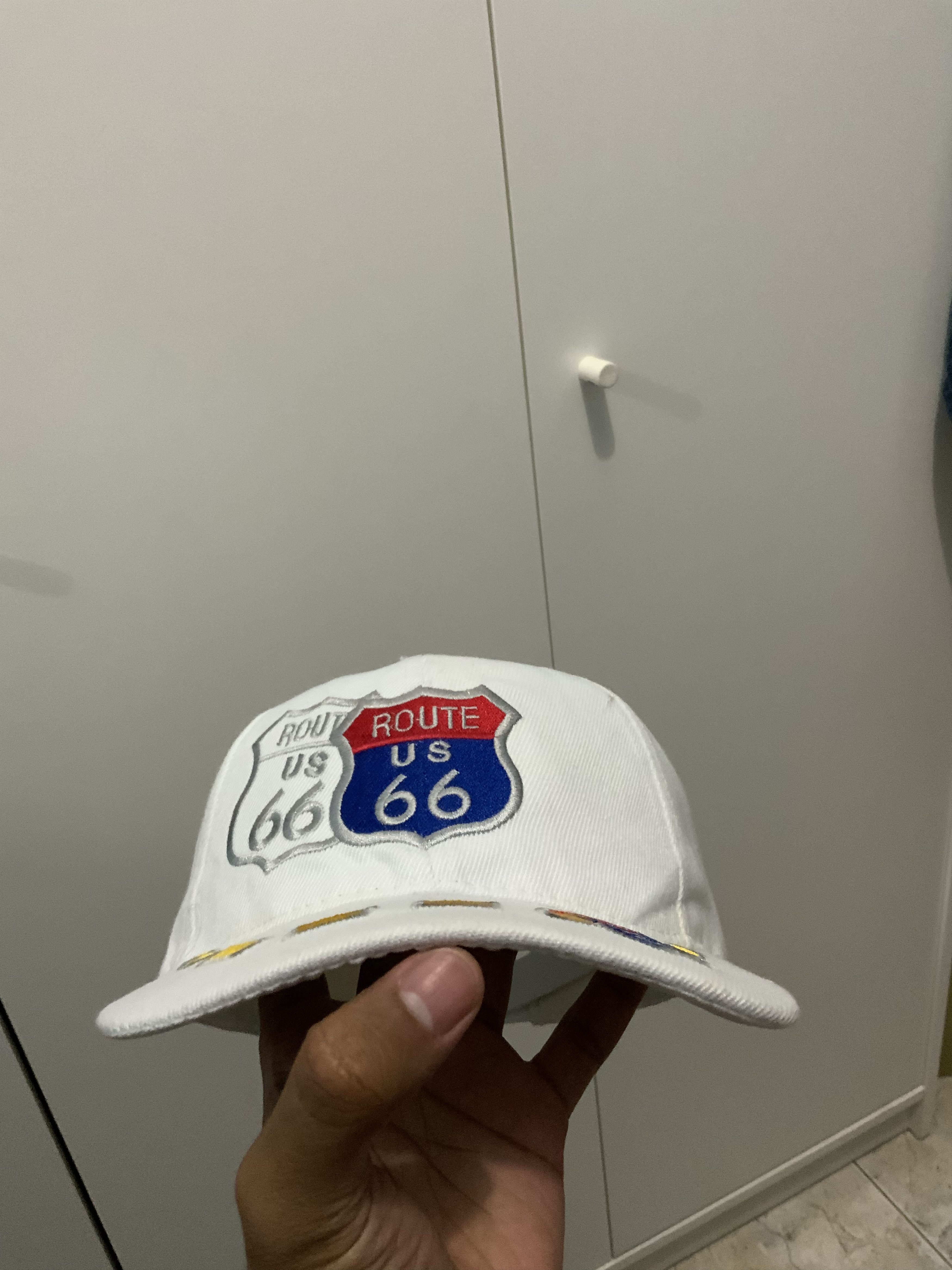 Route 66 Route us 66 White Streetwear Hat Size ONE SIZE - 13 Thumbnail