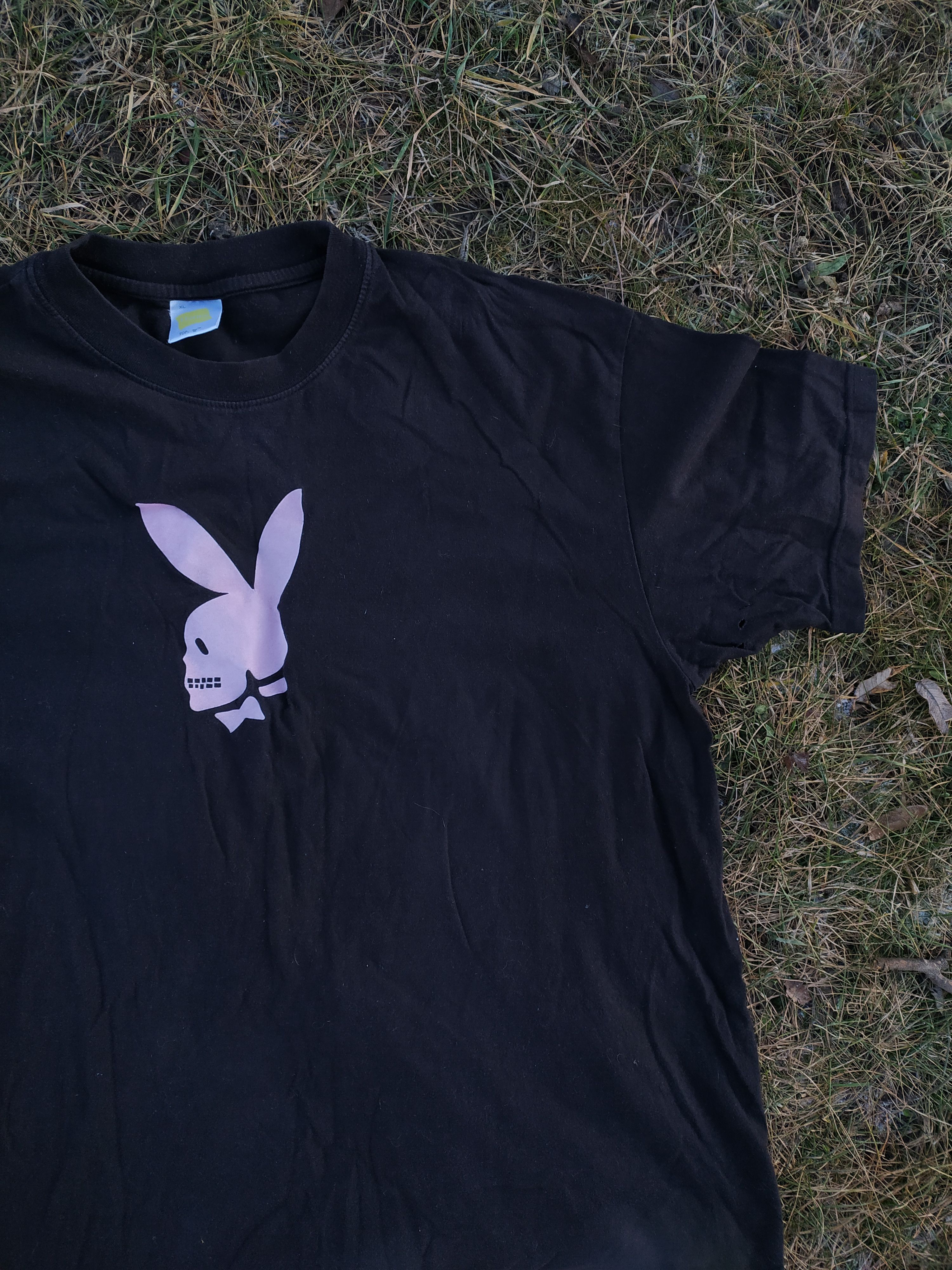 Playboy × Vintage Vintage 90s Hanes Playboy Skeleton Rabbit Tee Size US XL / EU 56 / 4 - 3 Thumbnail