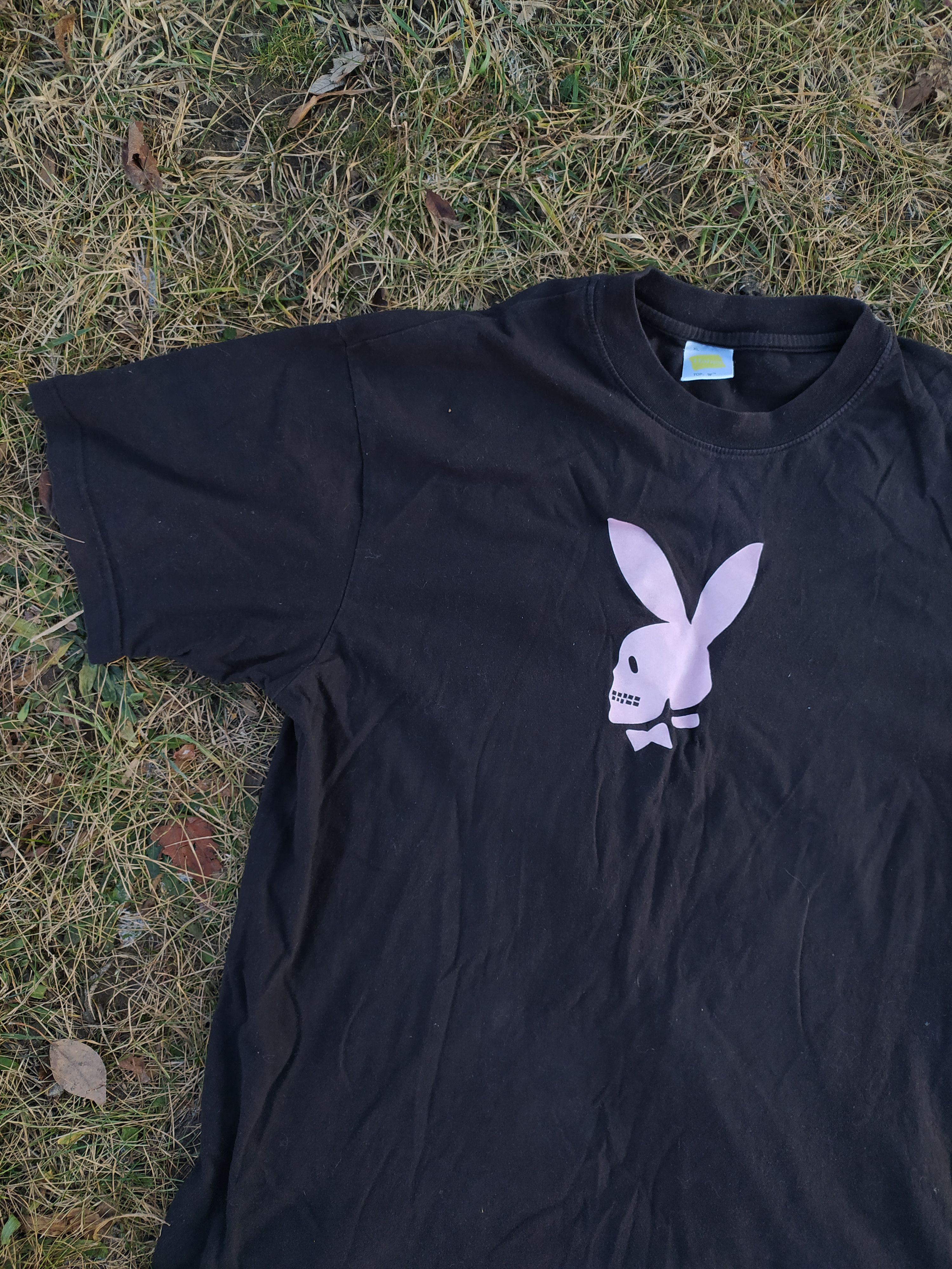 Playboy × Vintage Vintage 90s Hanes Playboy Skeleton Rabbit Tee Size US XL / EU 56 / 4 - 2 Thumbnail
