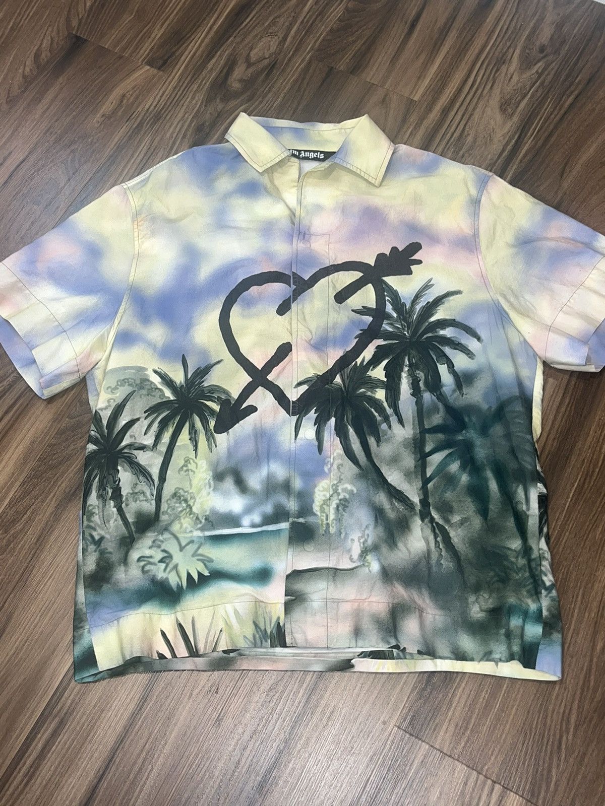 Palm angels cupids arrow ss button up shirt