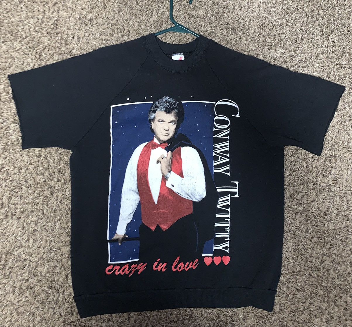 Band Tees × Vintage Vintage Conway Twitty Crazy In Love Crewneck T-Shirt Size US S / EU 44-46 / 1 - 1 Thumbnail
