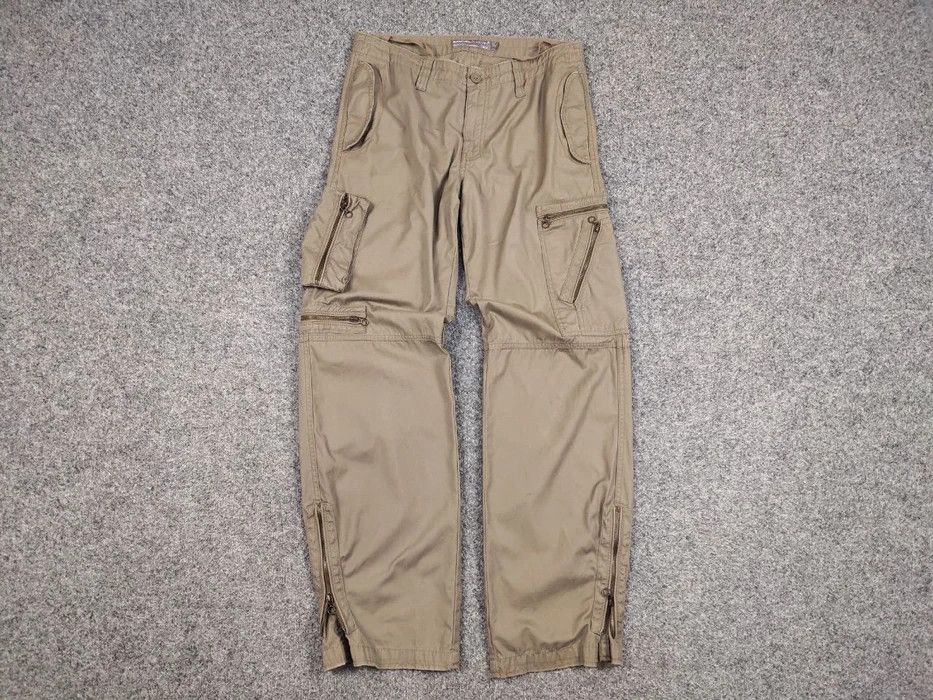 Japanese Brand Vintage 90s Cargo Zip Pants Travis Scott Japan Pocket Beige Size US 30 / EU 46 - 5 Thumbnail