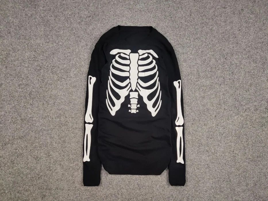 Japanese Brand Vintage 90's Skeleton Print Long Sleeve Black Sweatshirt Size US M / EU 48-50 / 2 - 1 Thumbnail