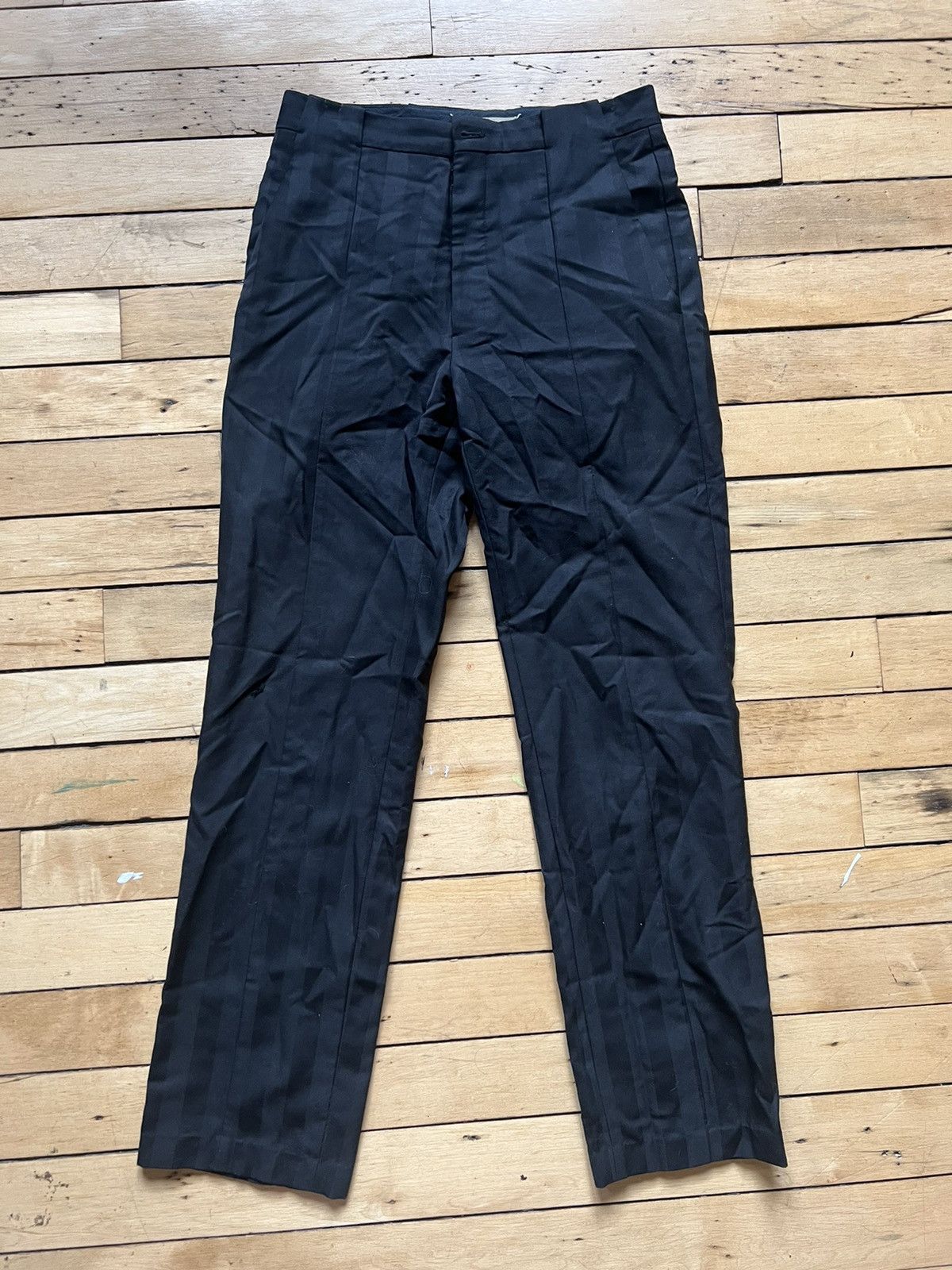 Maison Margiela Black tonal striped pants Size US 31 - 1 Thumbnail