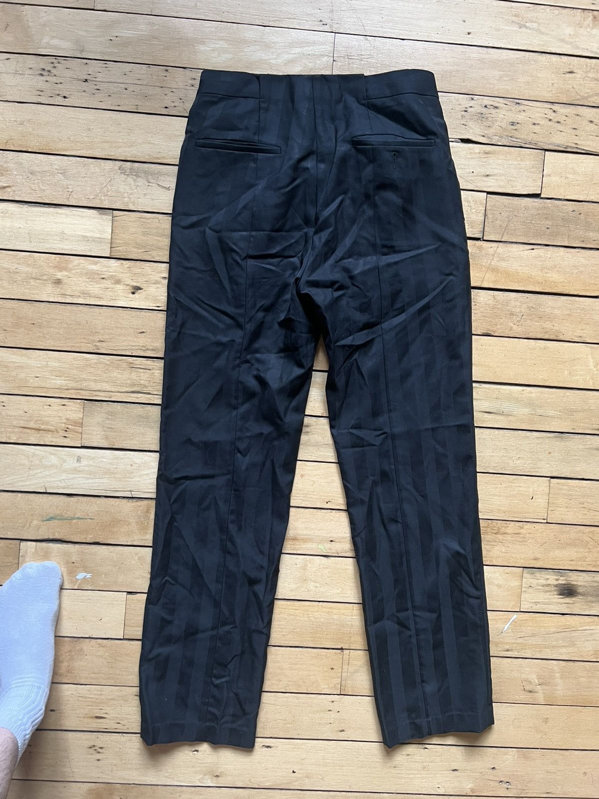 Maison Margiela Black tonal striped pants Size US 31 - 2 Thumbnail