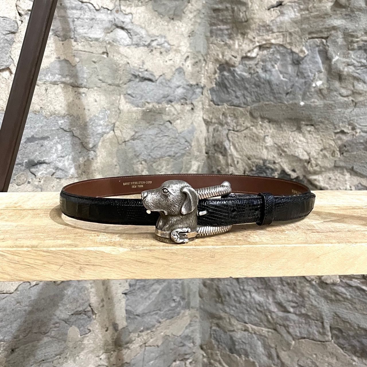 Kieselstein-Cord Barry Kieselstein-Cord Black Lizard Dog Buckle Belt Size ONE SIZE - 4 Thumbnail