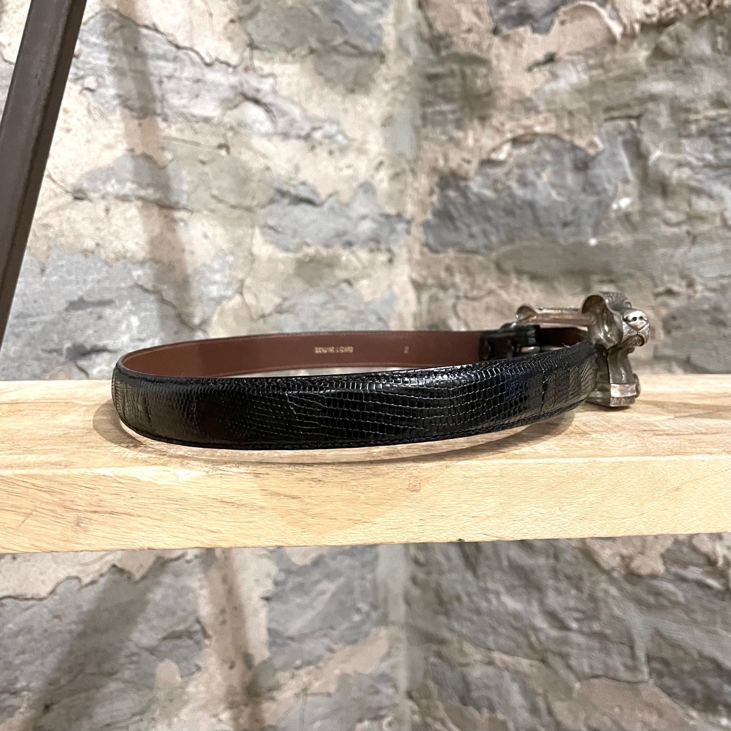 Kieselstein-Cord Barry Kieselstein-Cord Black Lizard Dog Buckle Belt Size ONE SIZE - 9 Thumbnail