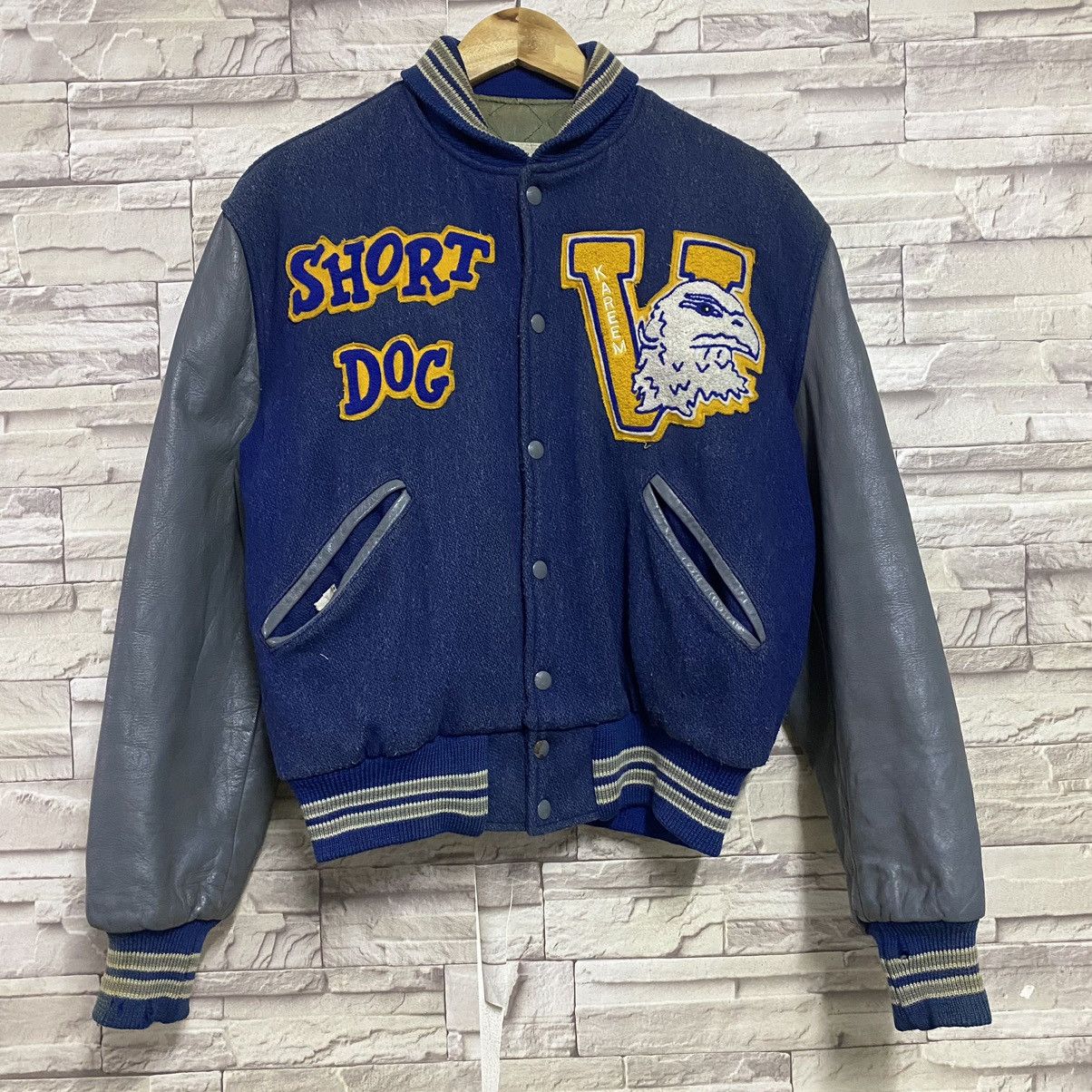 Vintage Vintage 70s CATCHBALL Varsity Leather Jacket Size US M / EU 48-50 / 2 - 3 Thumbnail