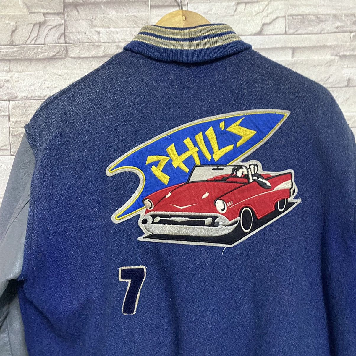 Vintage Vintage 70s CATCHBALL Varsity Leather Jacket Size US M / EU 48-50 / 2 - 10 Thumbnail