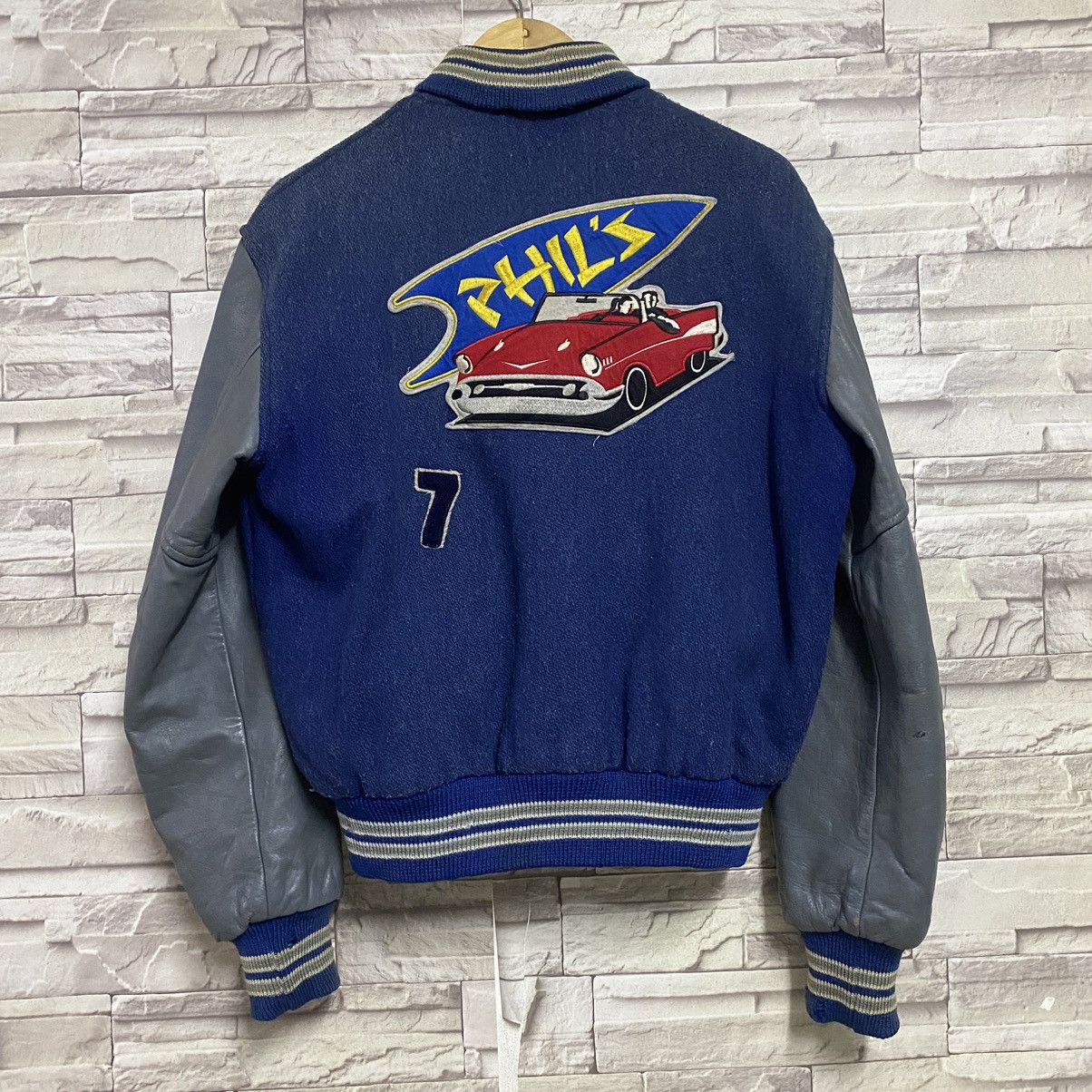 Vintage Vintage 70s CATCHBALL Varsity Leather Jacket Size US M / EU 48-50 / 2 - 9 Thumbnail