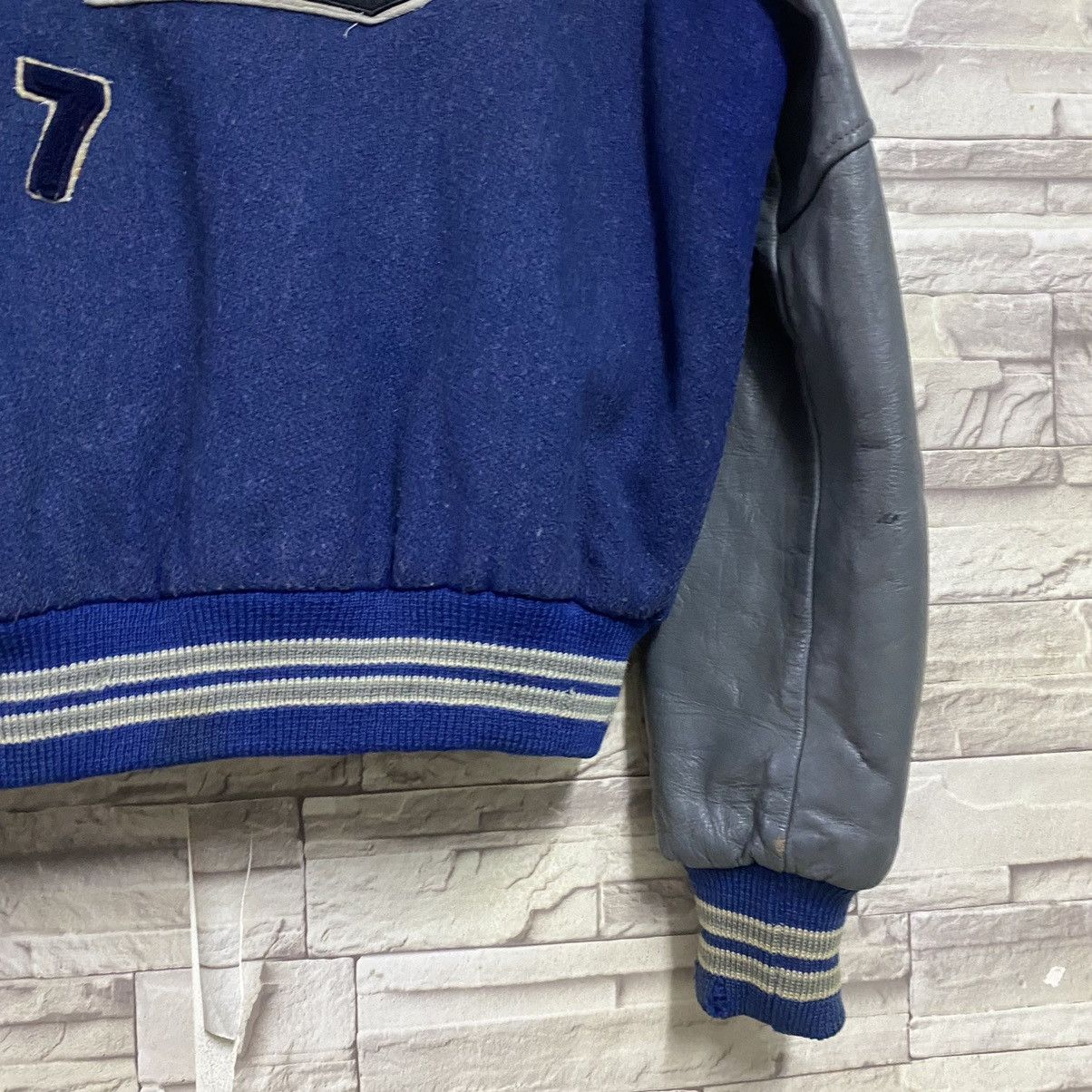 Vintage Vintage 70s CATCHBALL Varsity Leather Jacket Size US M / EU 48-50 / 2 - 12 Thumbnail